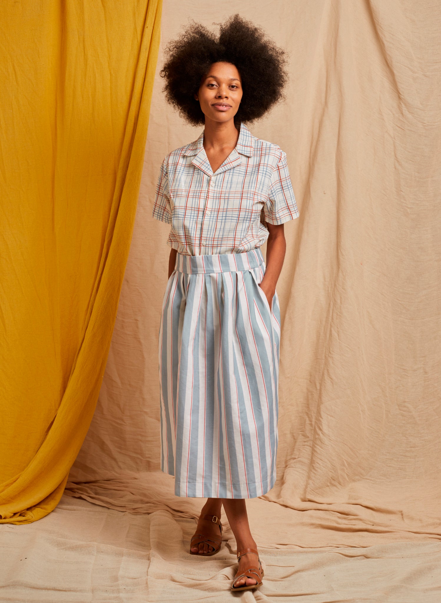 Florence Skirt - Blue Stripe