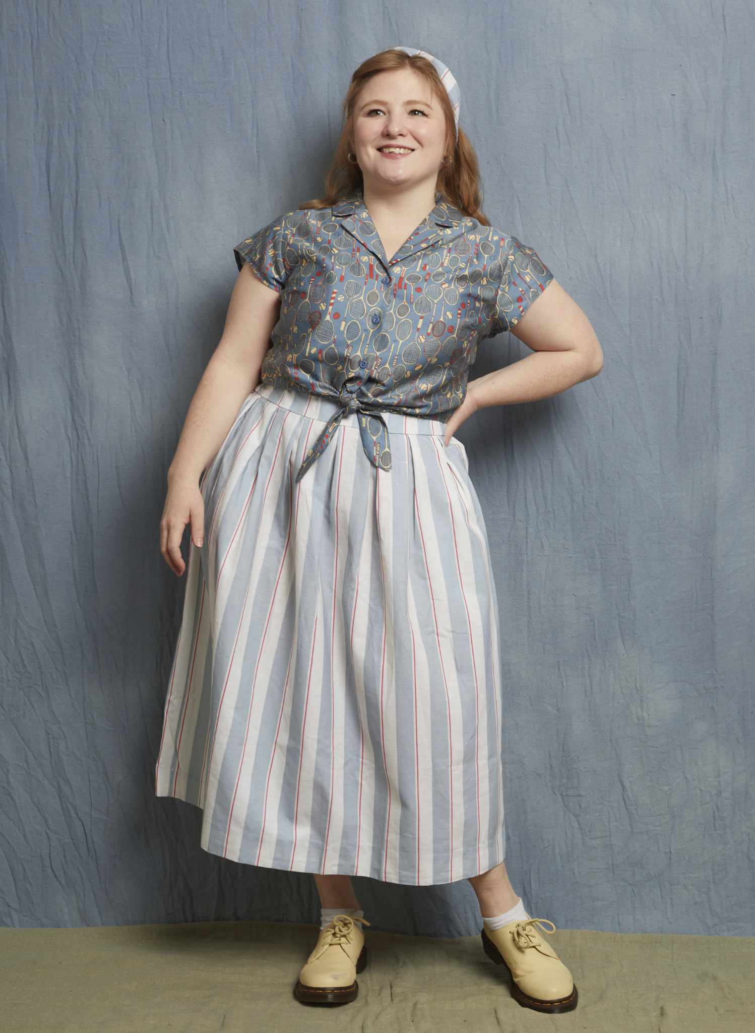 Florence Skirt - Blue Stripe