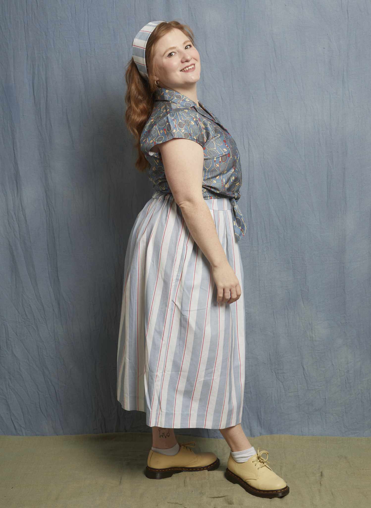Florence Skirt - Blue Stripe