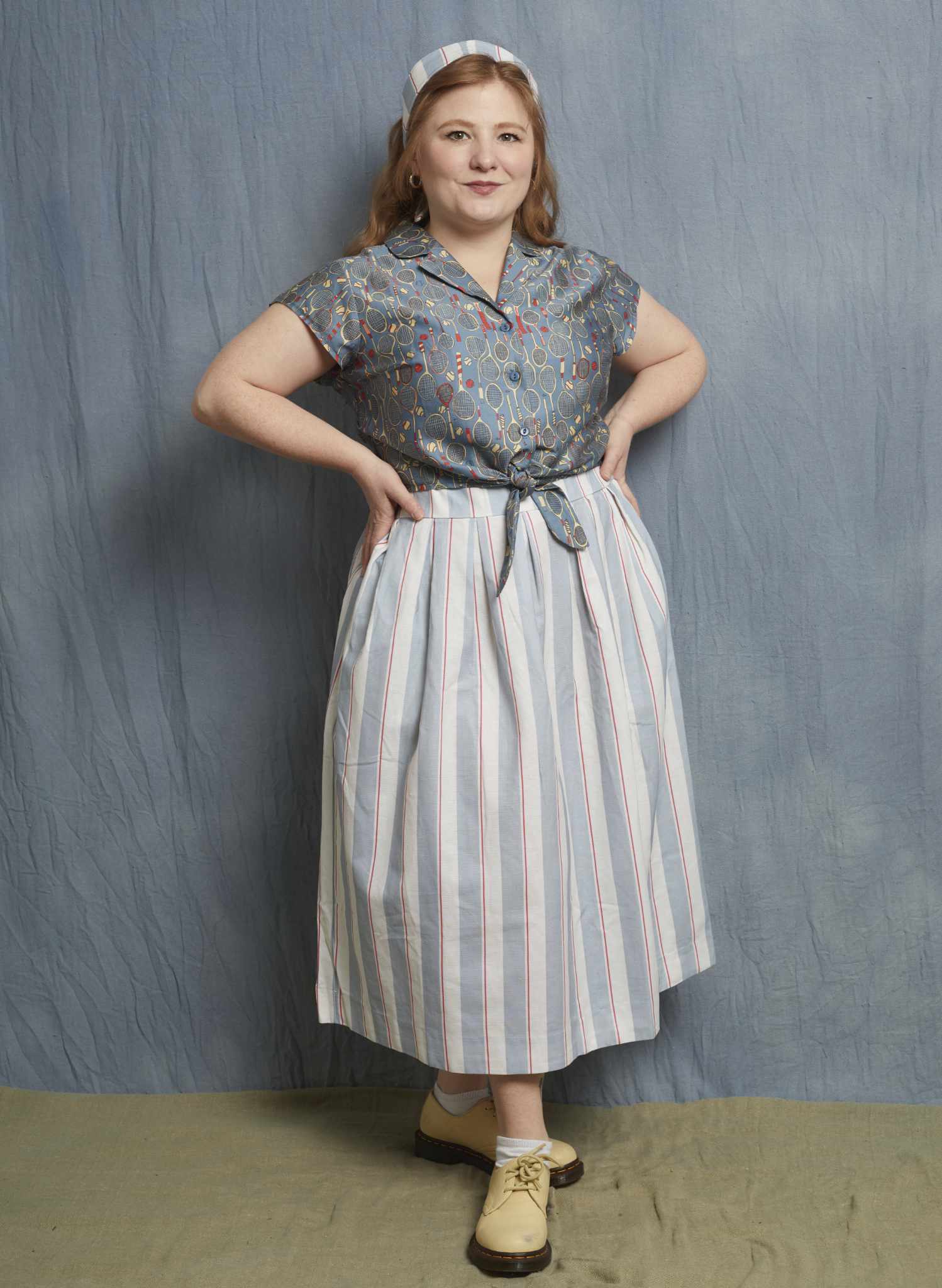 Florence Skirt - Blue Stripe