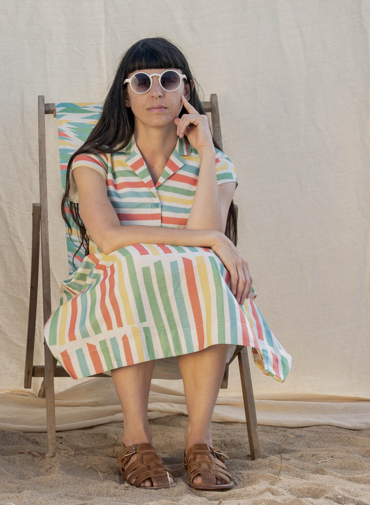 Florence Skirt - Multi Beach Stripe