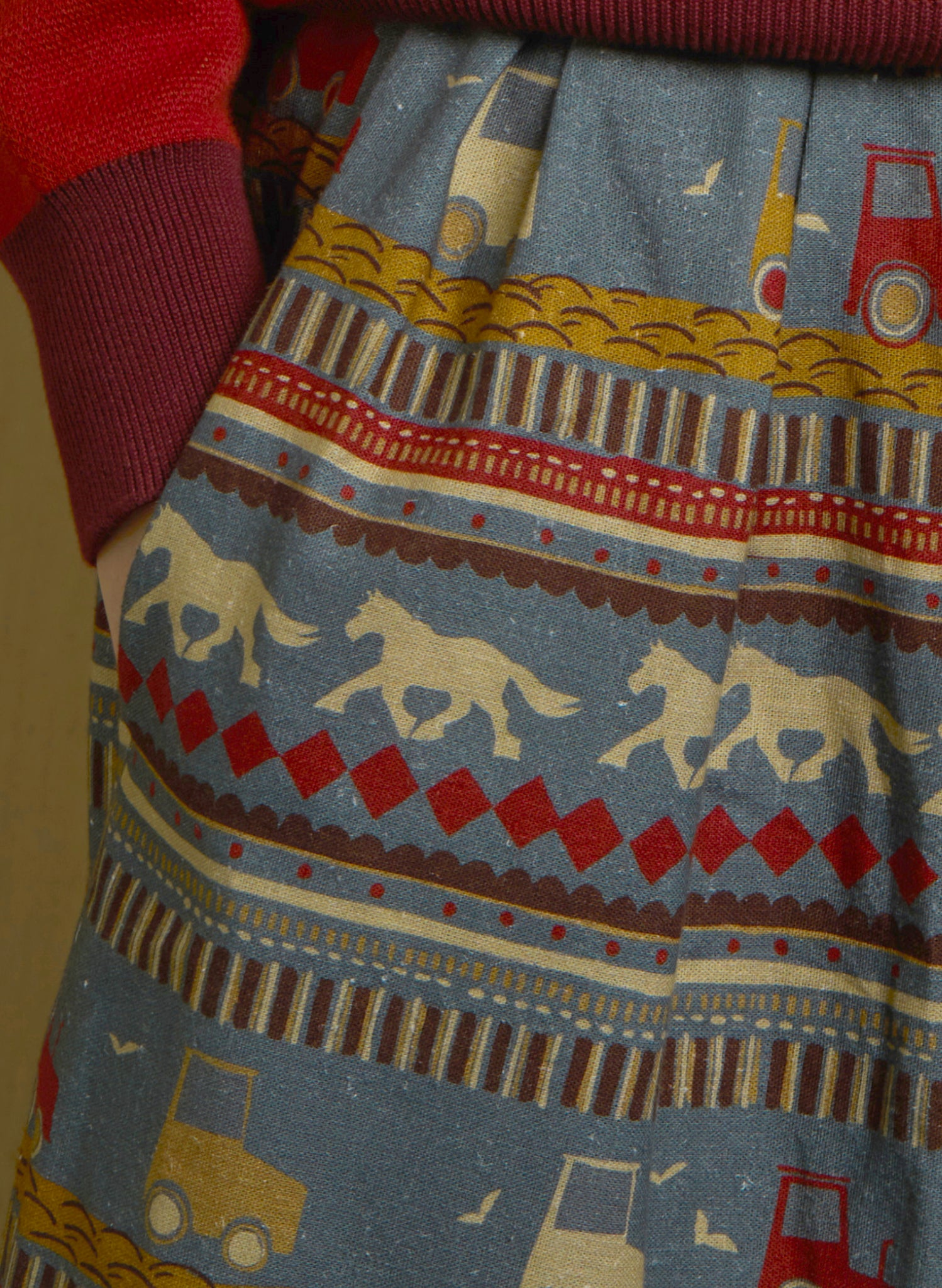 Florence - Teal Spinning Horses Skirt