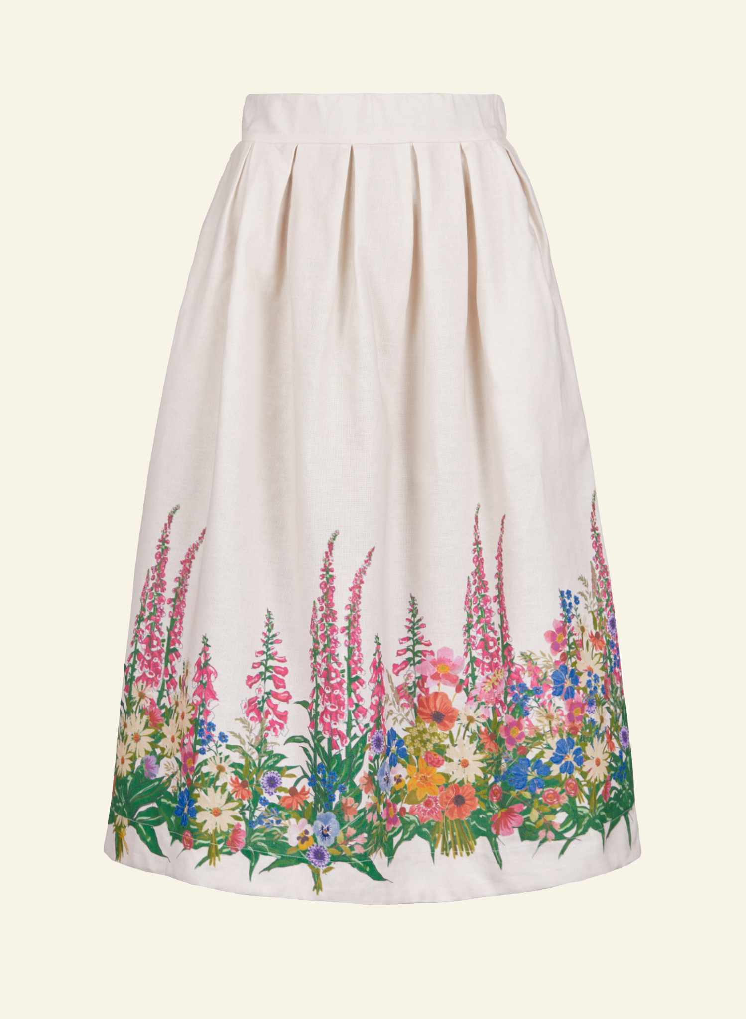 Florence Skirt - Natural Wildflower Border
