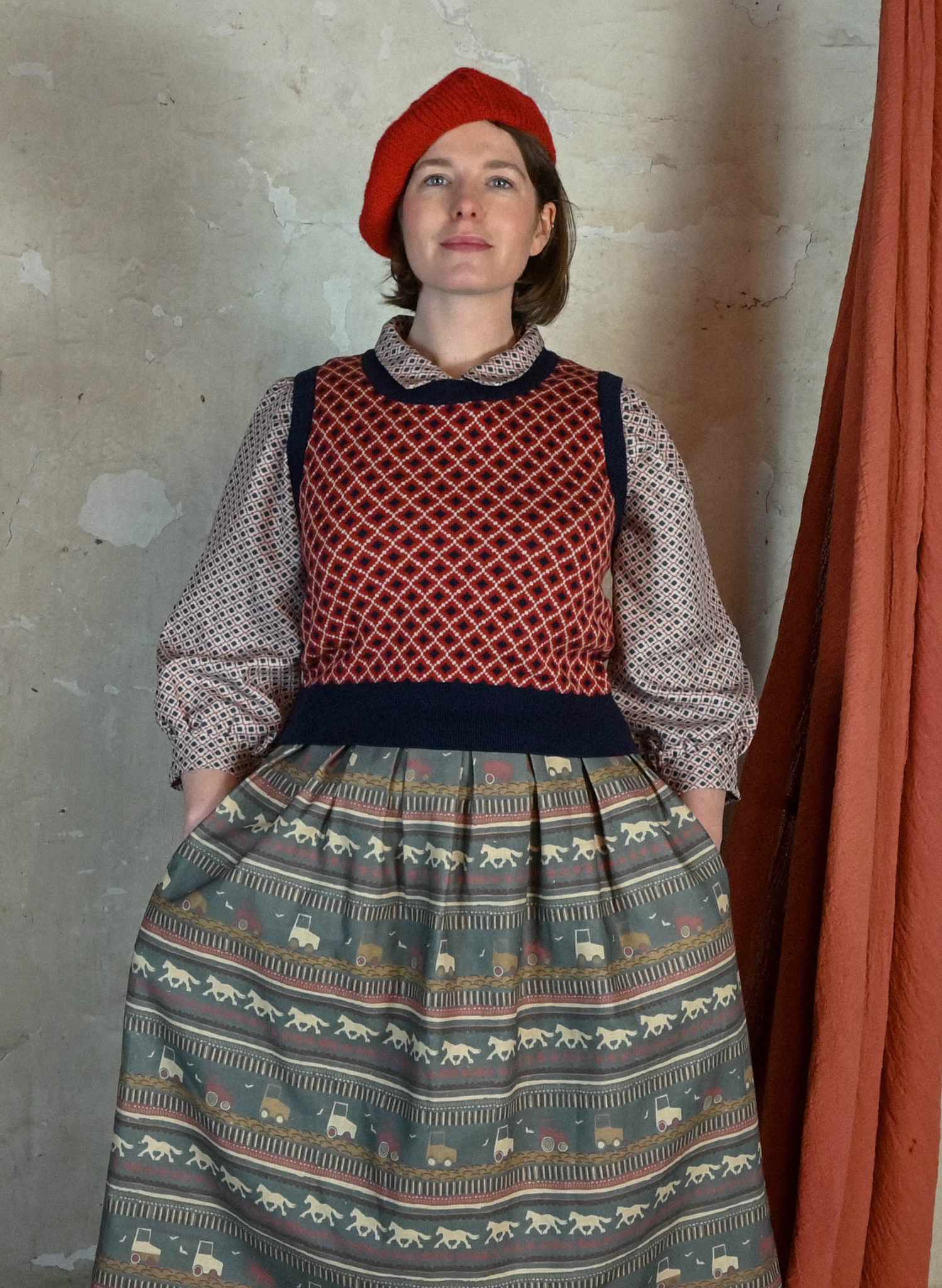 Florence - Teal Spinning Horses Skirt