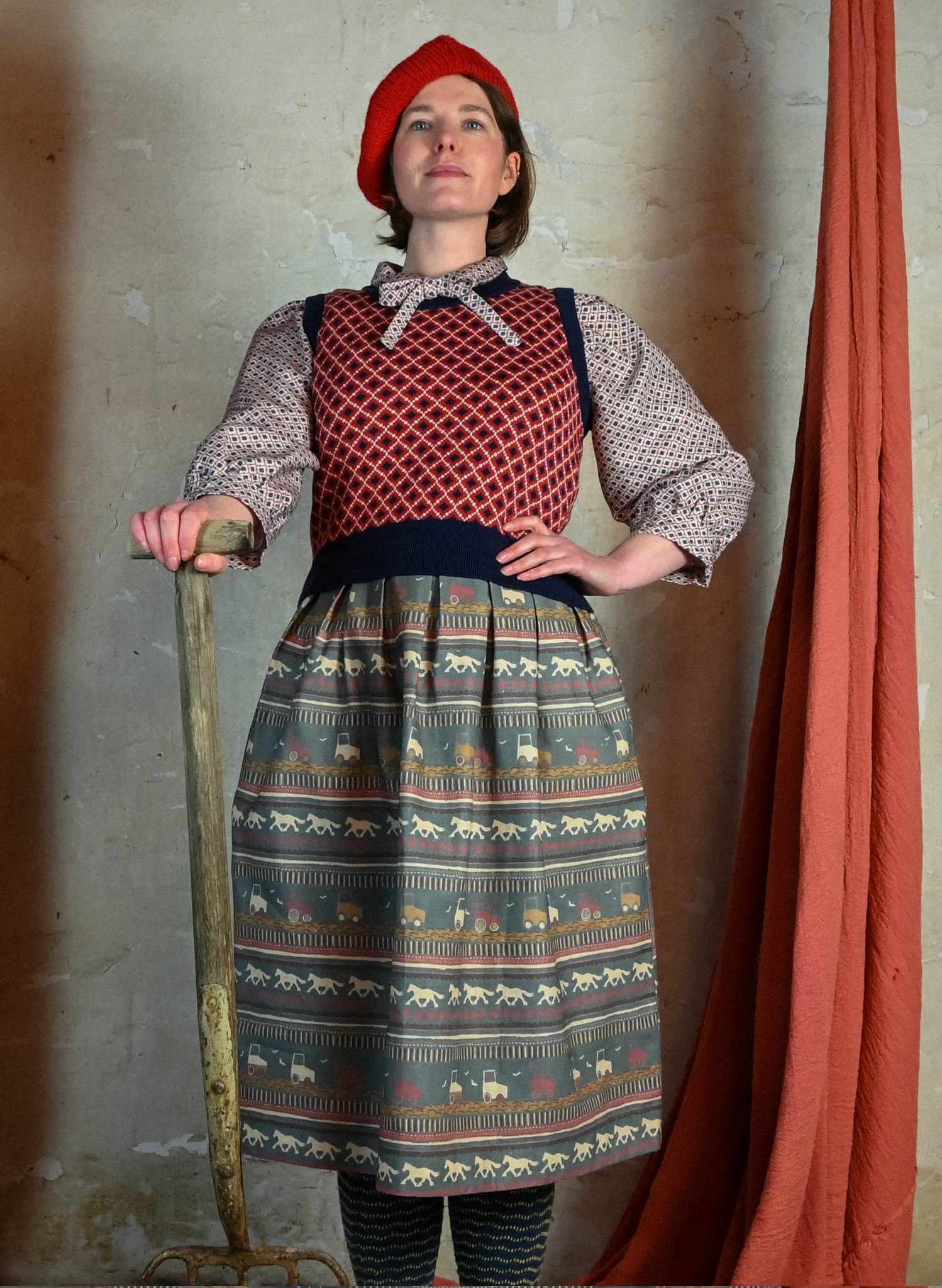 Florence - Teal Spinning Horses Skirt