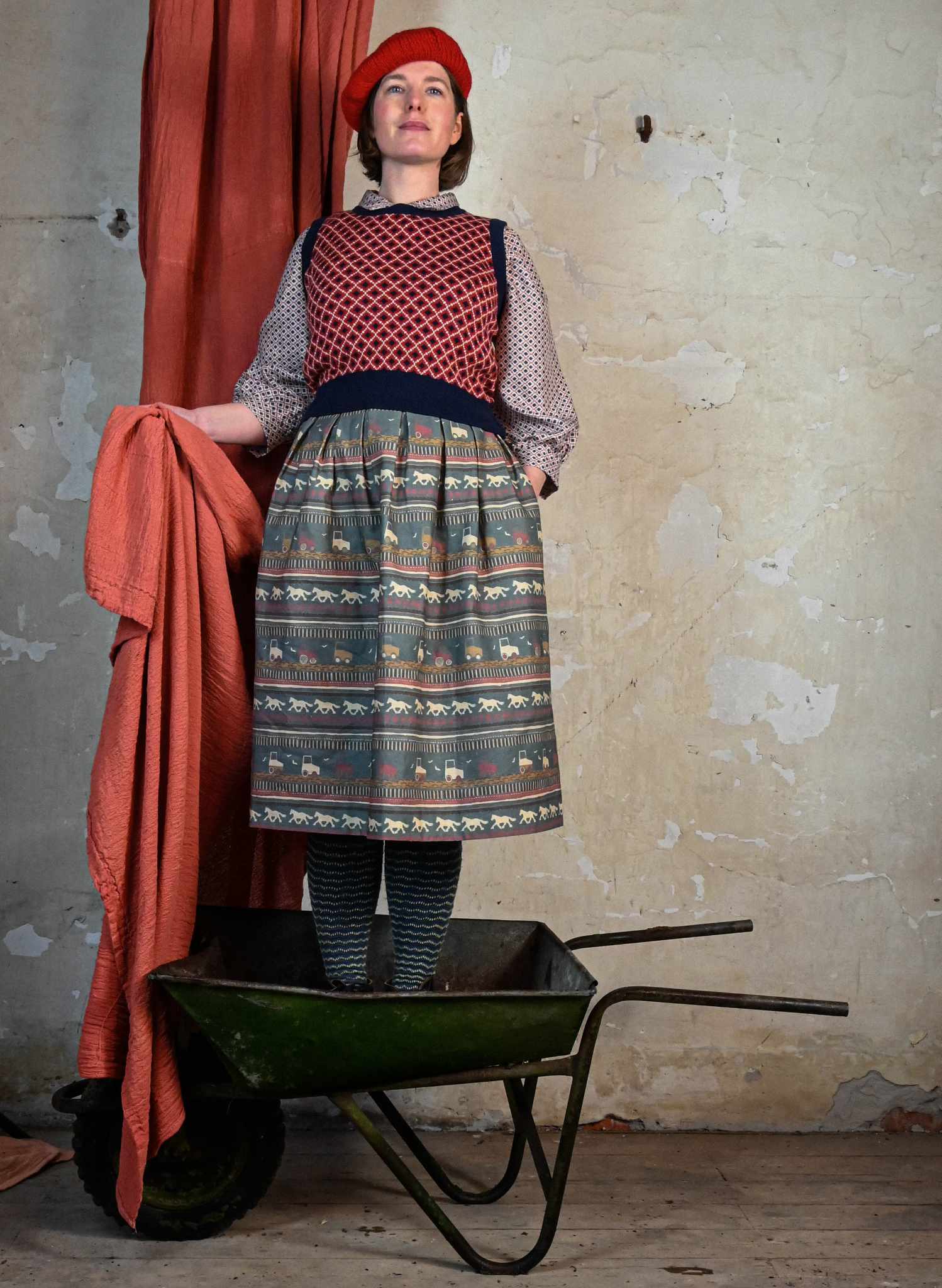 Florence - Teal Spinning Horses Skirt