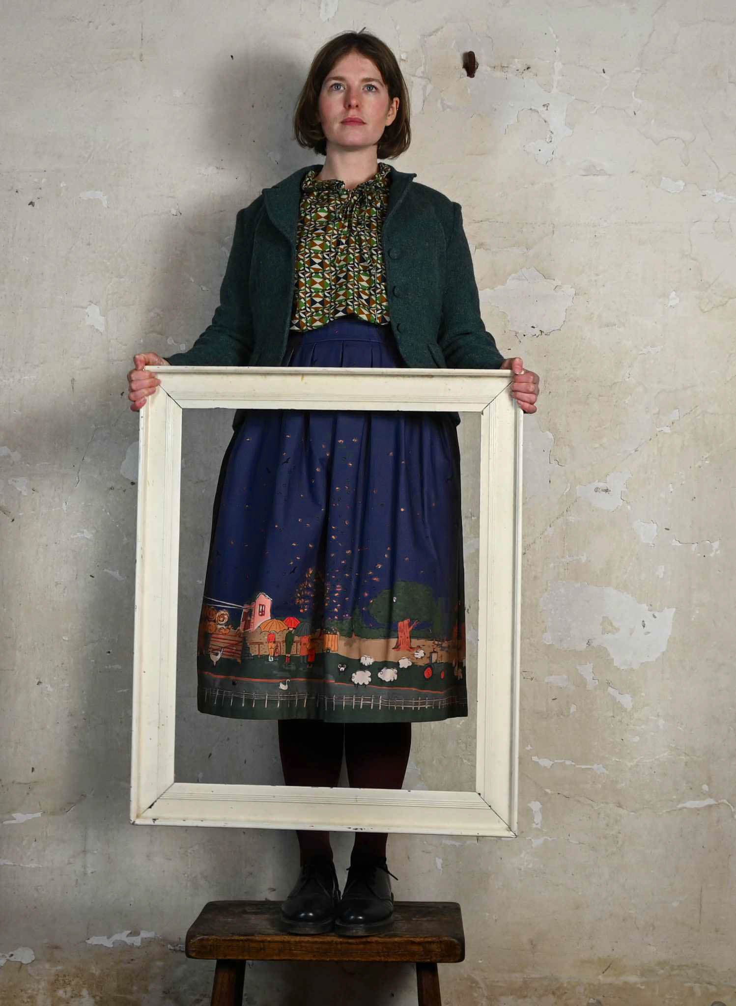 Florence - Indigo Farmyard Skirt