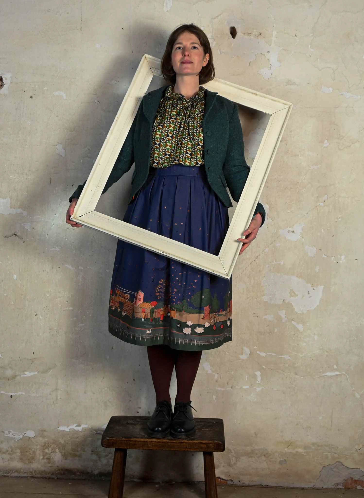 Florence - Indigo Farmyard Skirt