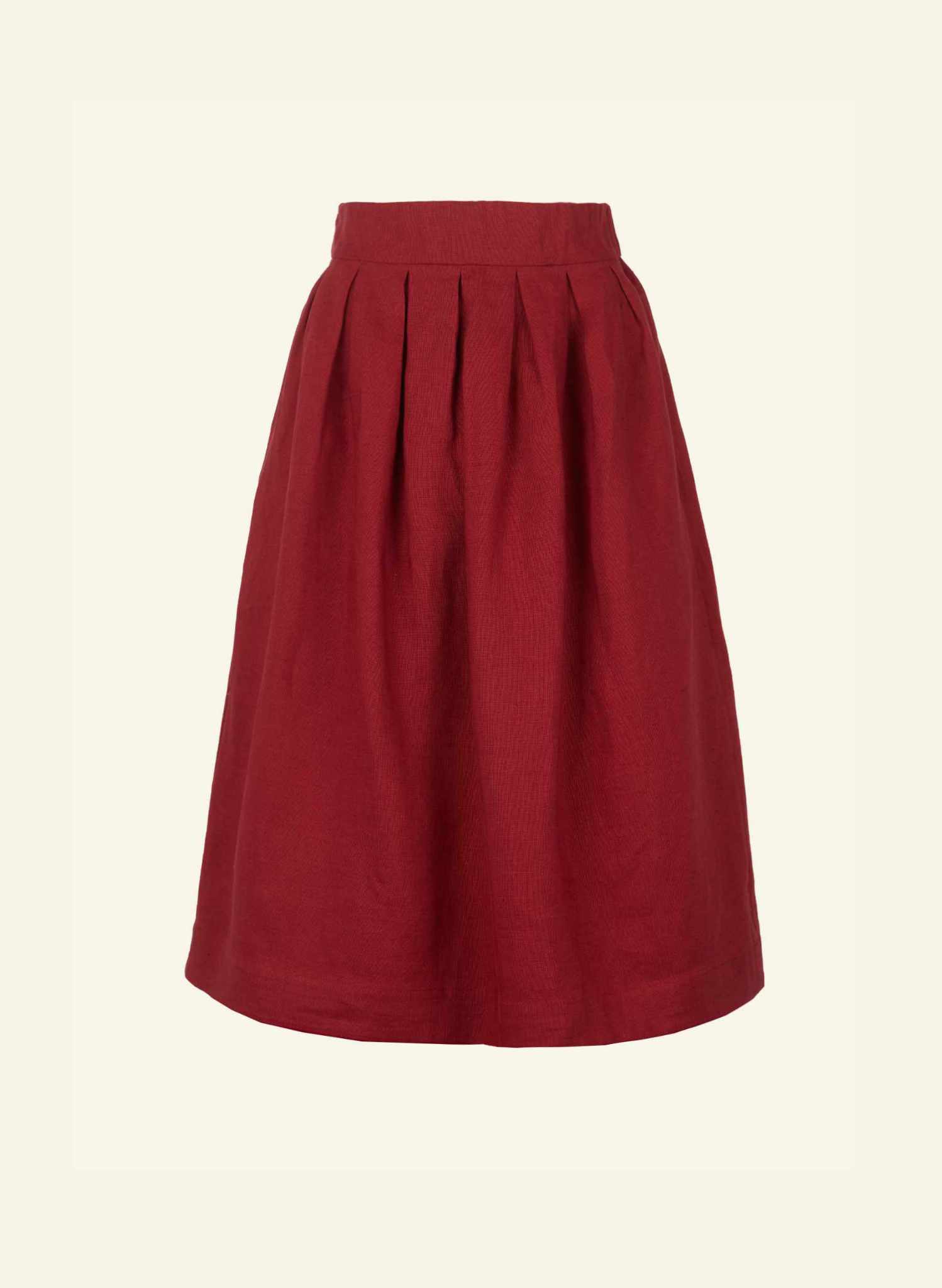 Florence - Wine Linen Skirt