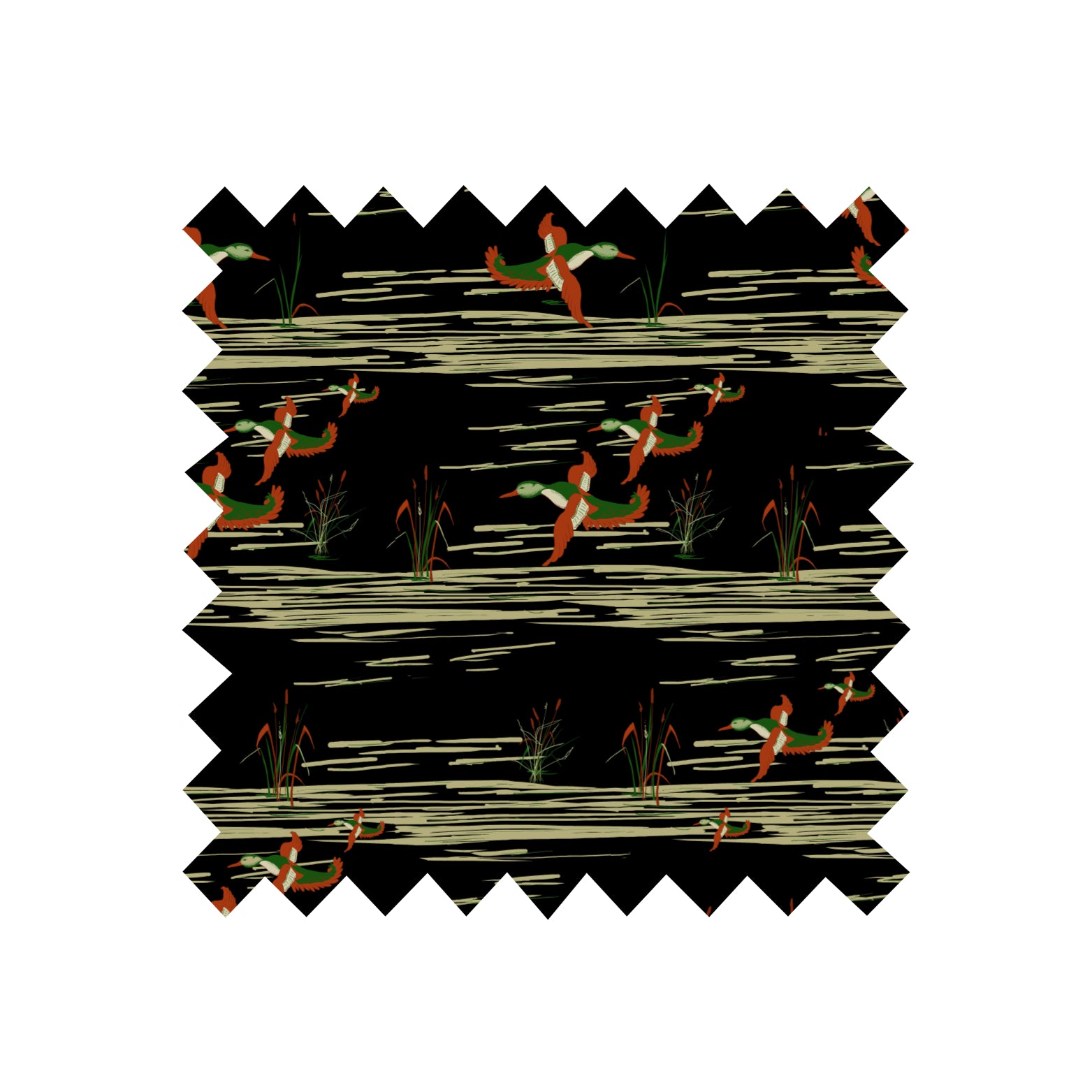 Remnant - 156x105cm - Black Flying Ducks - Tencel