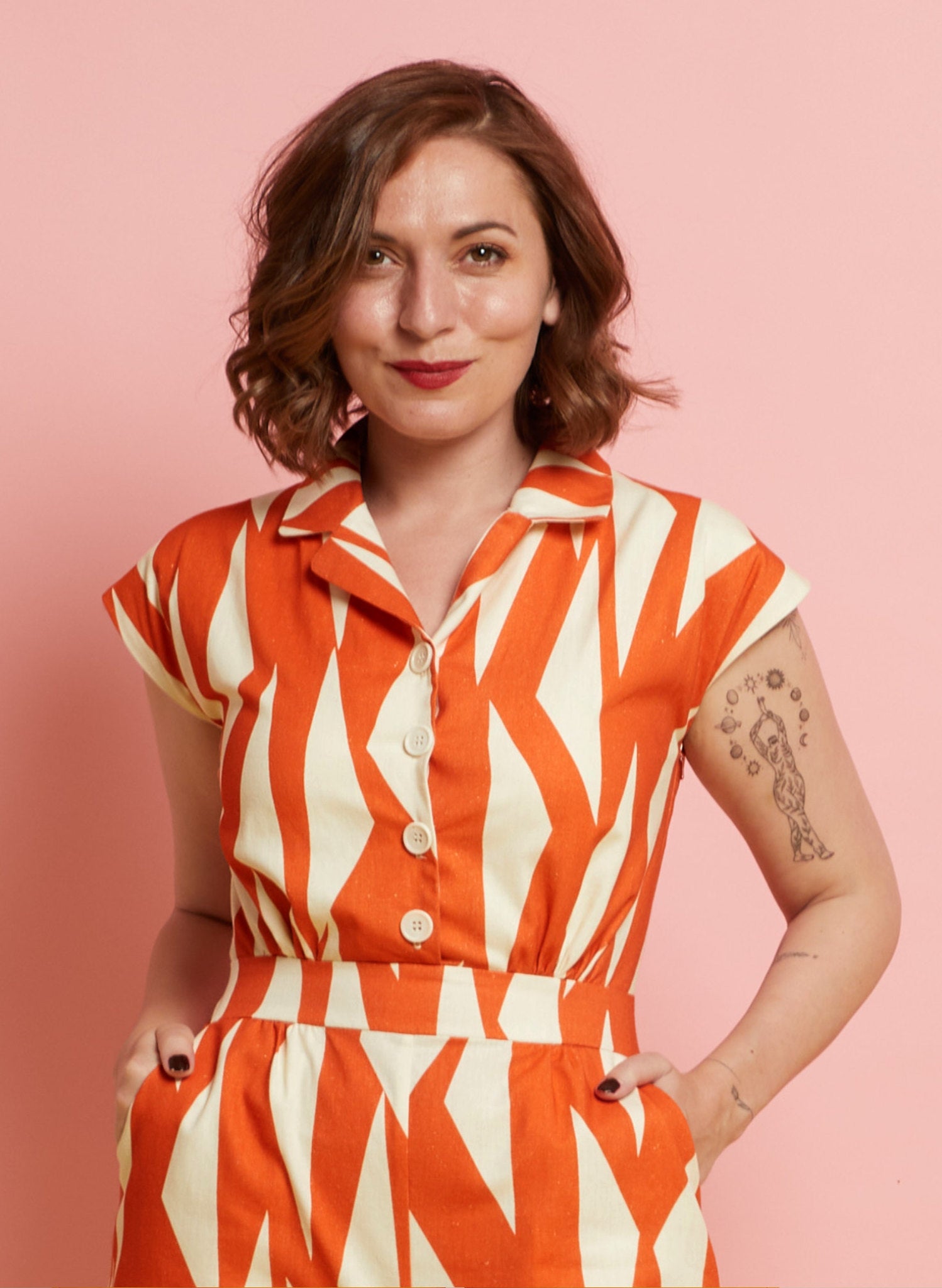 Francesca Jumpsuit - Red Large Sails