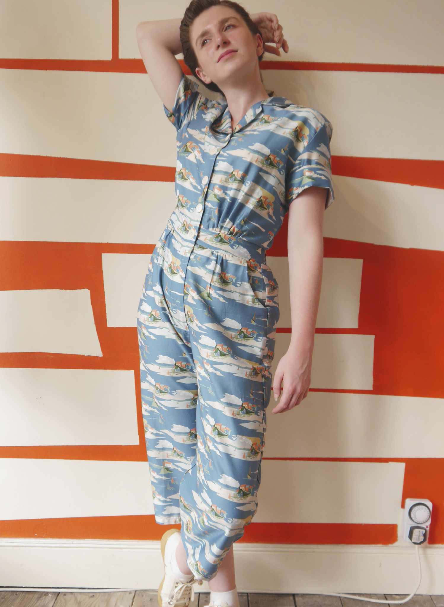 Limited edition - Custom Length - Francesca Jumpsuit - Ivory Chips Away