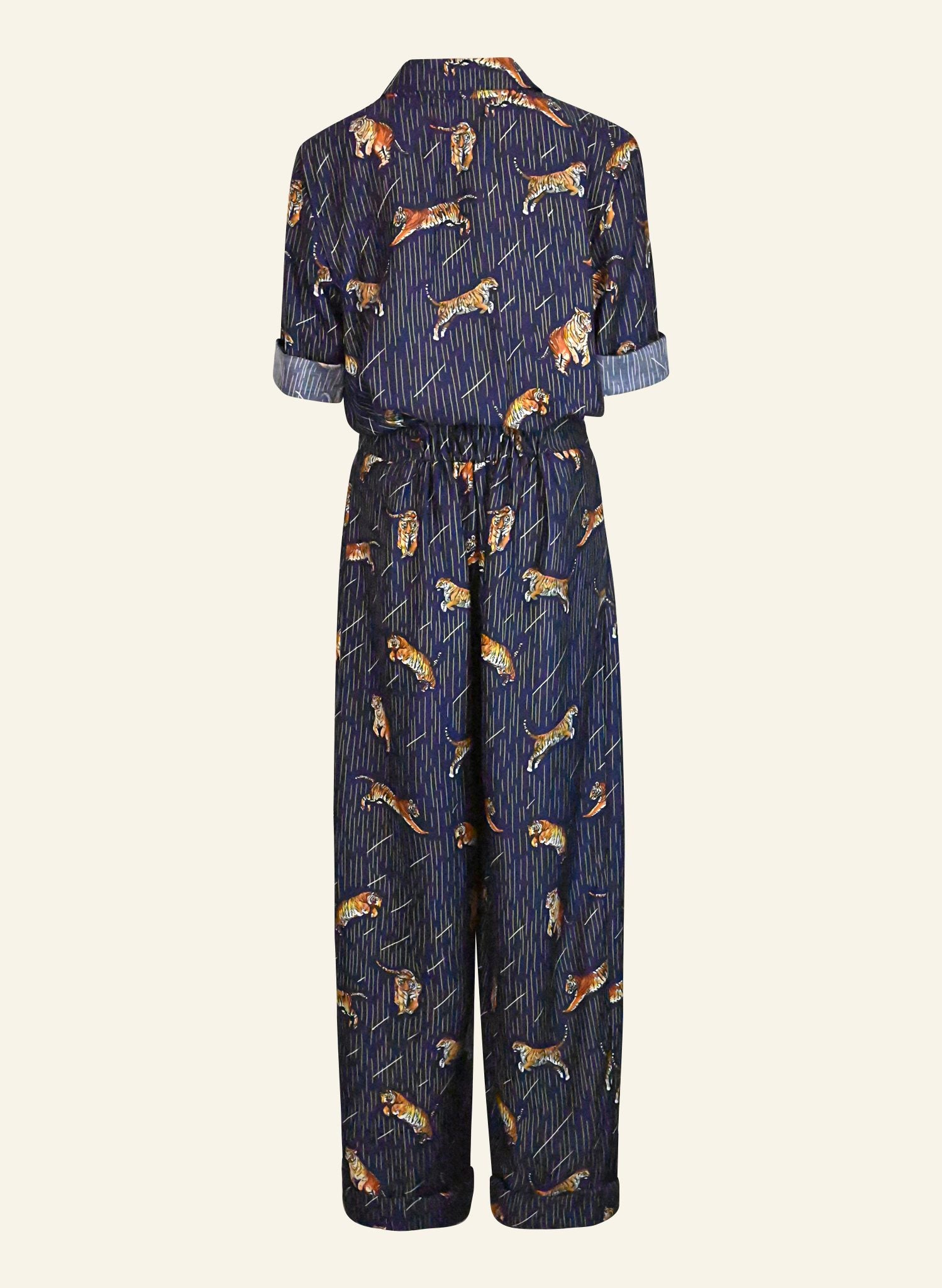 Francesca Long Jumpsuit - Navy Tigers