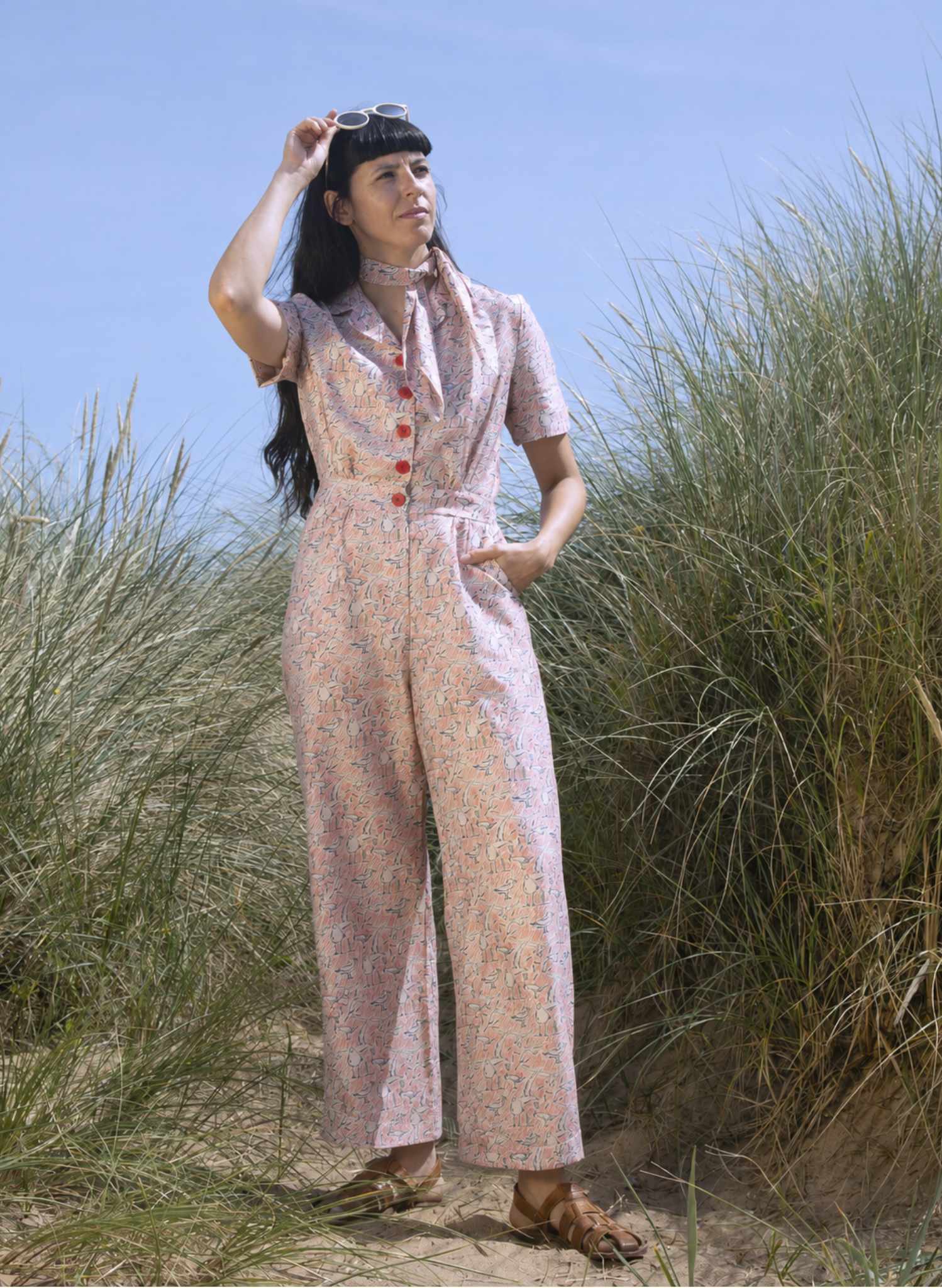Limited edition - Custom Length - Francesca Jumpsuit - Ivory Chips Away