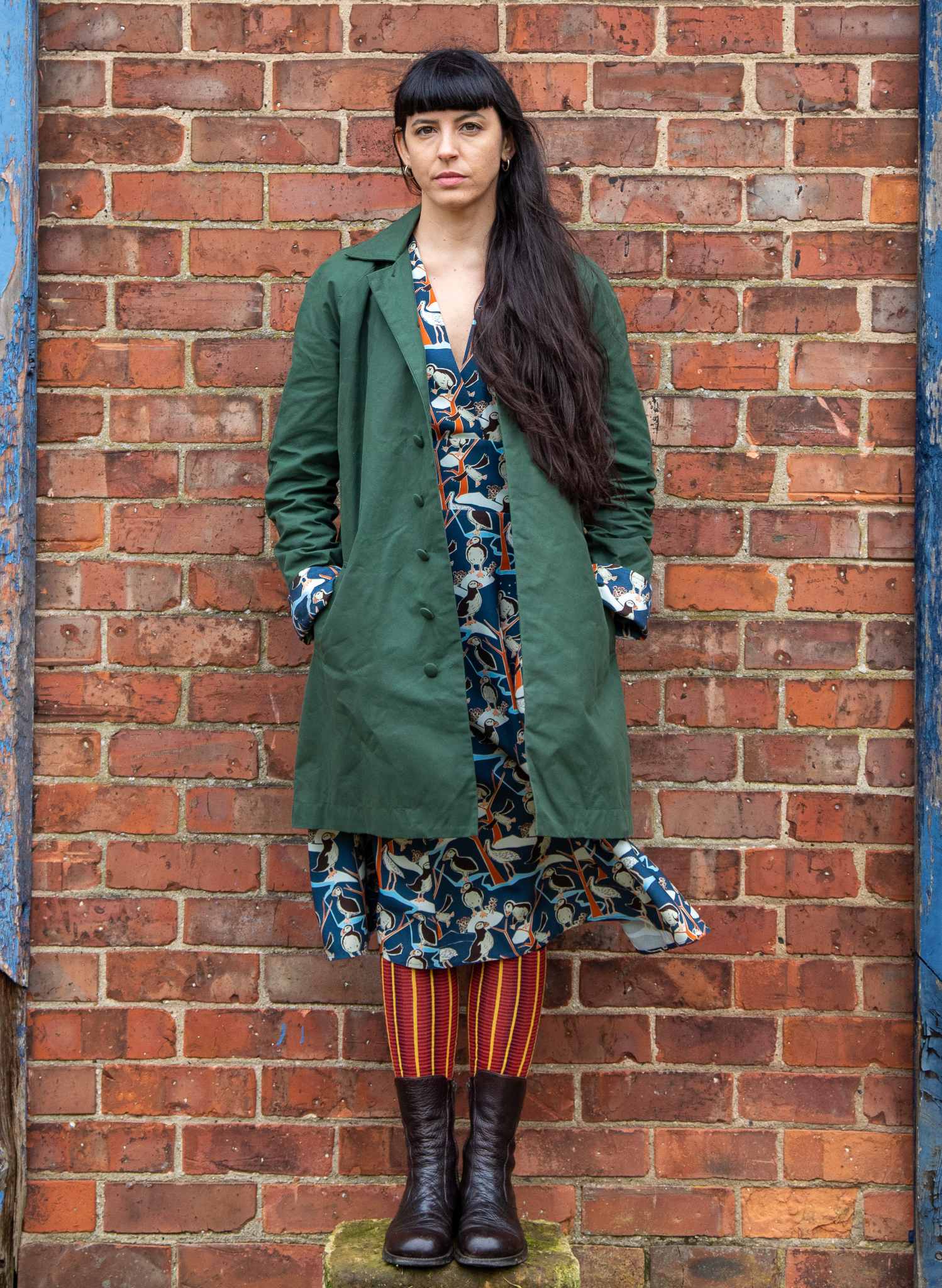 PRE- LOVED - Heritage - Dark Green Trench Coat Puffin Lining