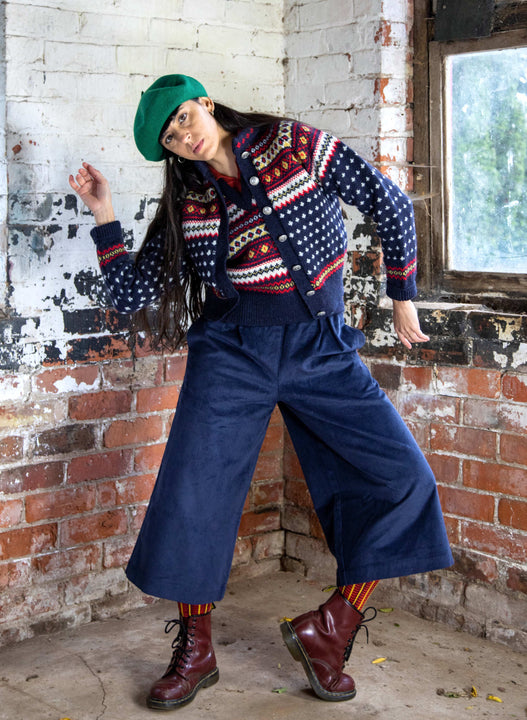 Heritage - 100% British Wool Cardigan - Molly Navy