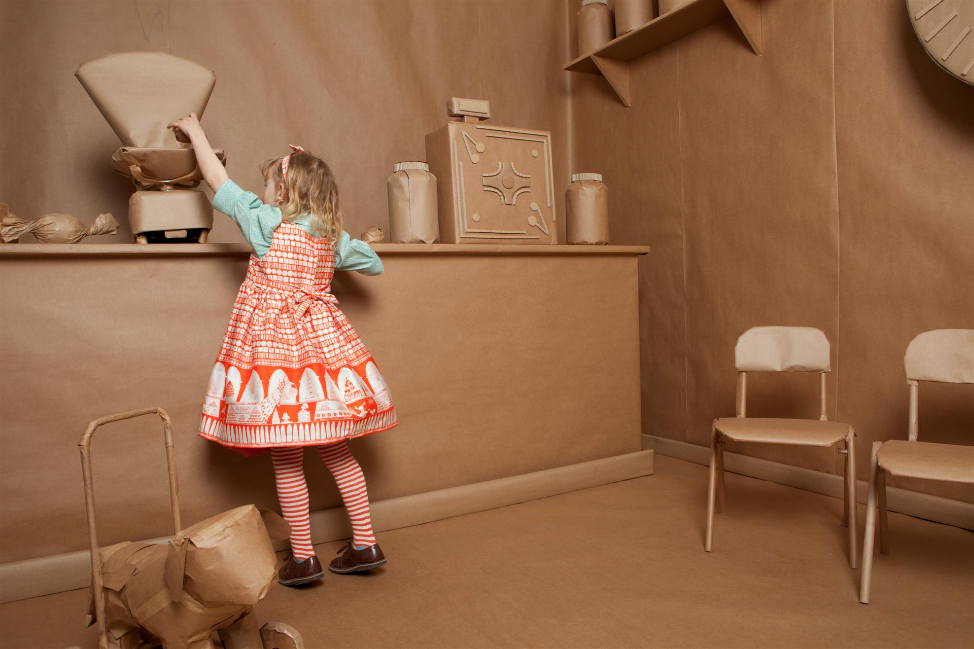 Baby / Toddler Tights - Orange/Cream Stripe