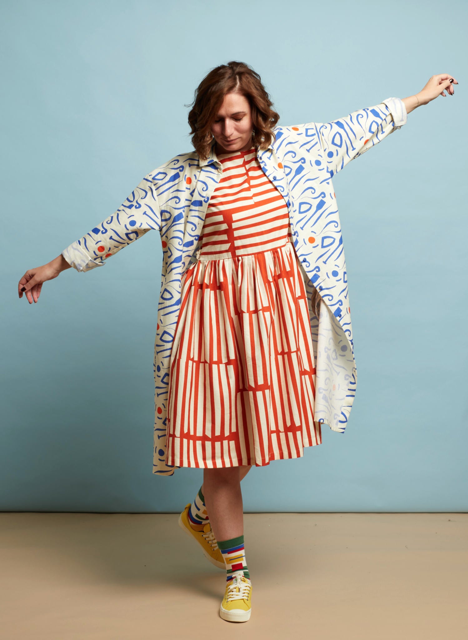 Izzy Dress - Ivory Paddle