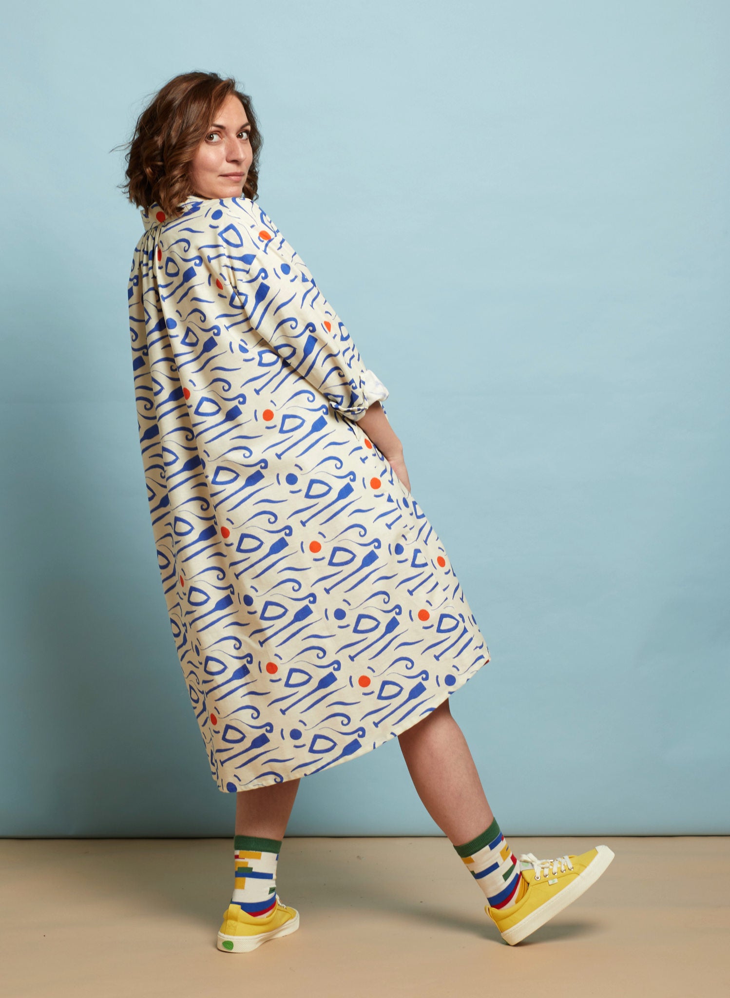 Izzy Dress - Ivory Paddle