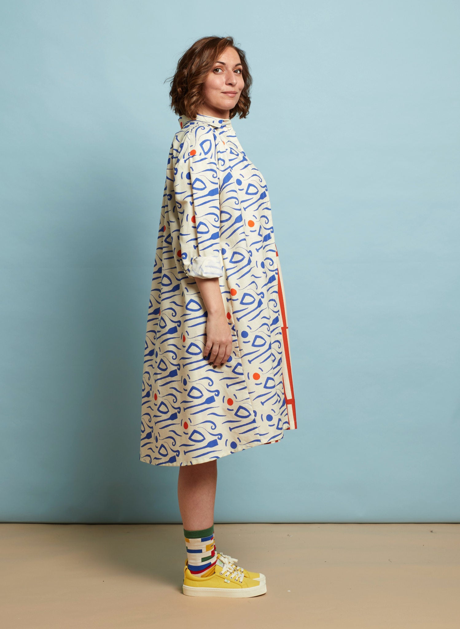 Izzy Dress - Ivory Paddle