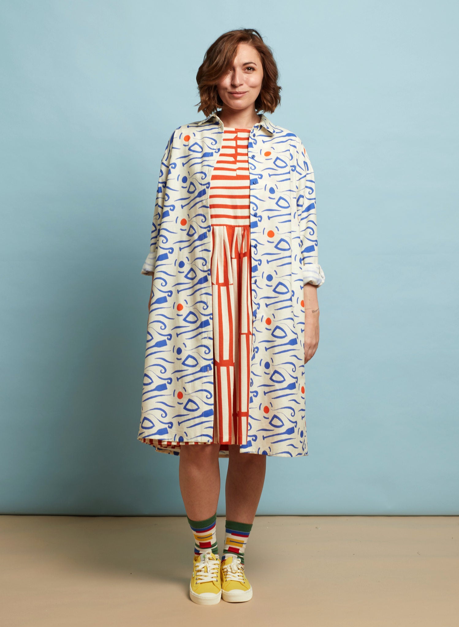 Izzy Dress - Ivory Paddle