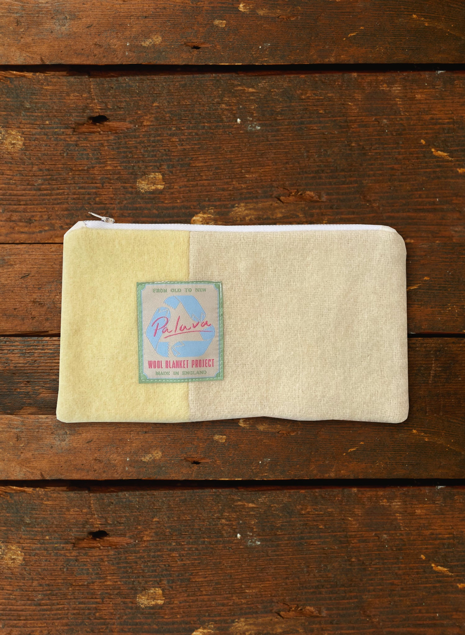 Zip Pouch- Medium - Cream Coral Reef