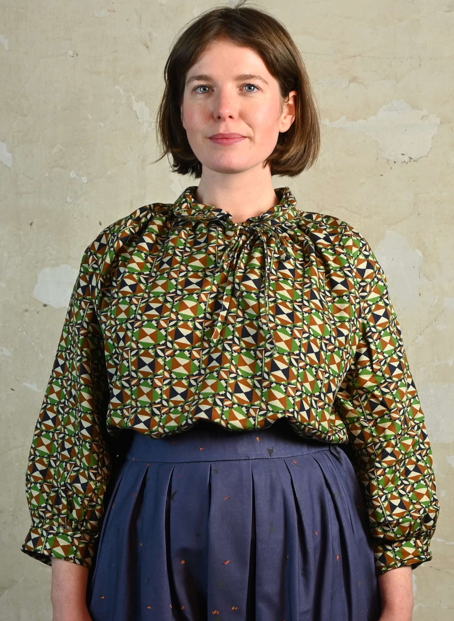 Joan - Green Chequer Blouse