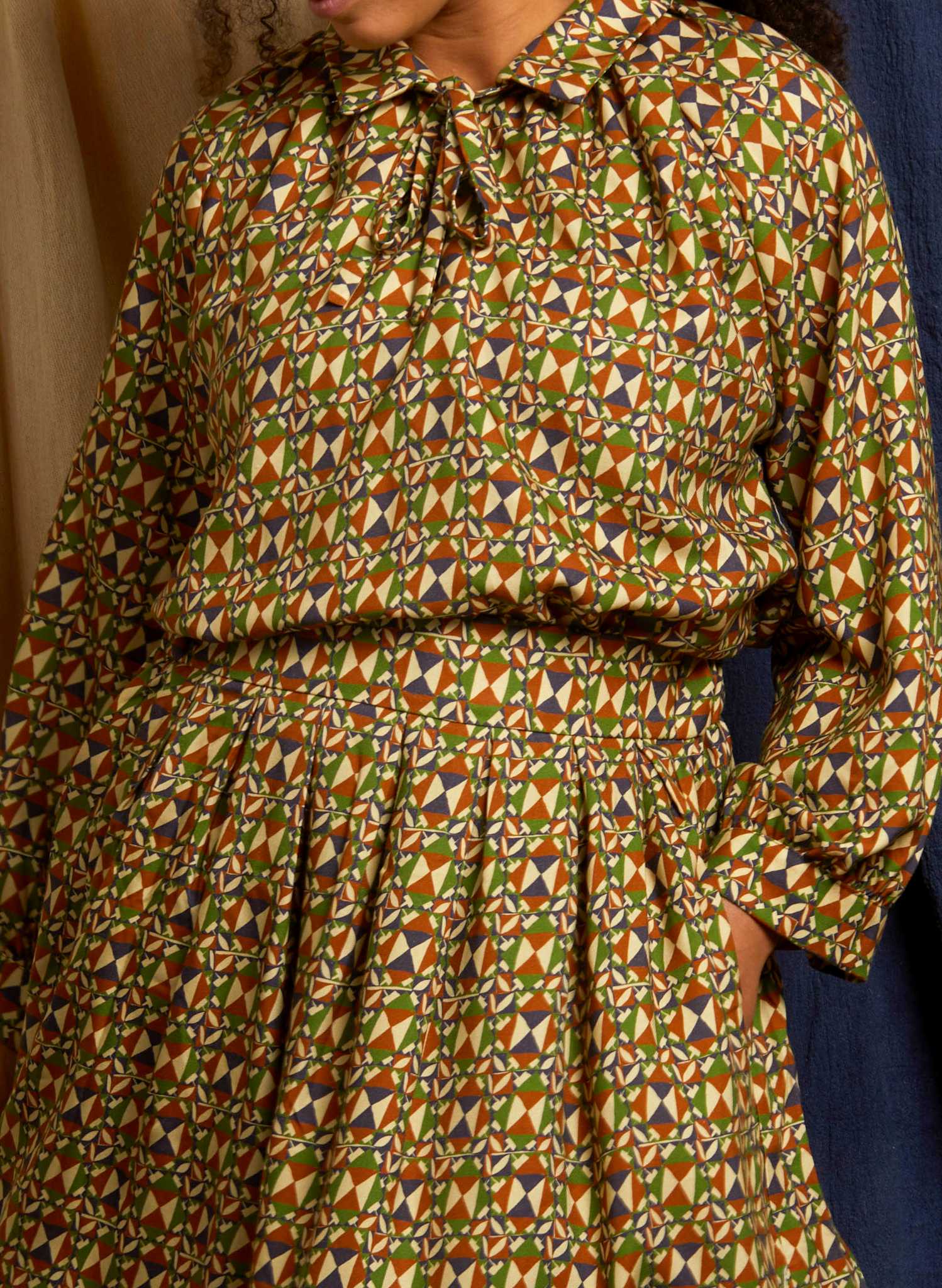 Joan - Green Chequer Blouse