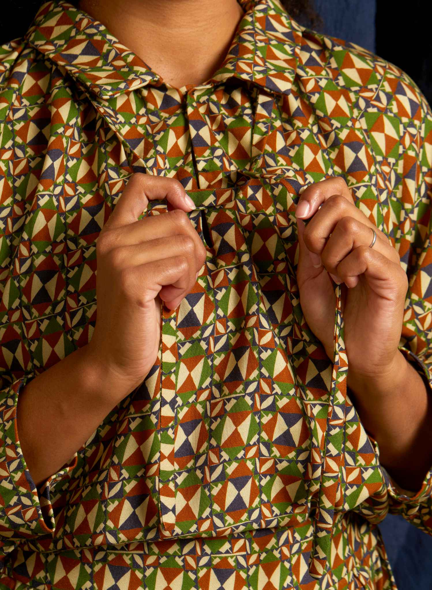 Joan - Green Chequer Blouse