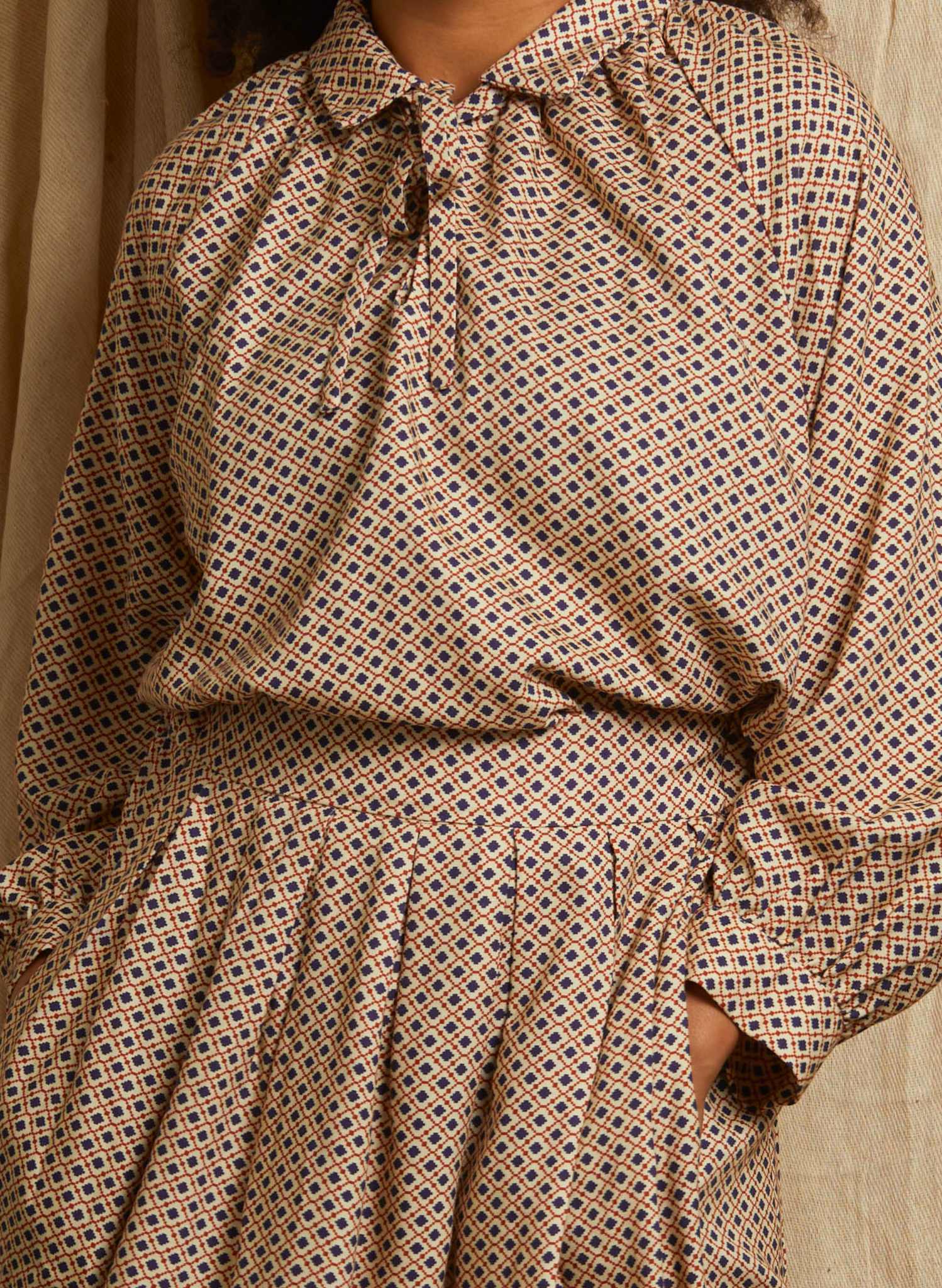 Joan - Ivory Tiles Blouse