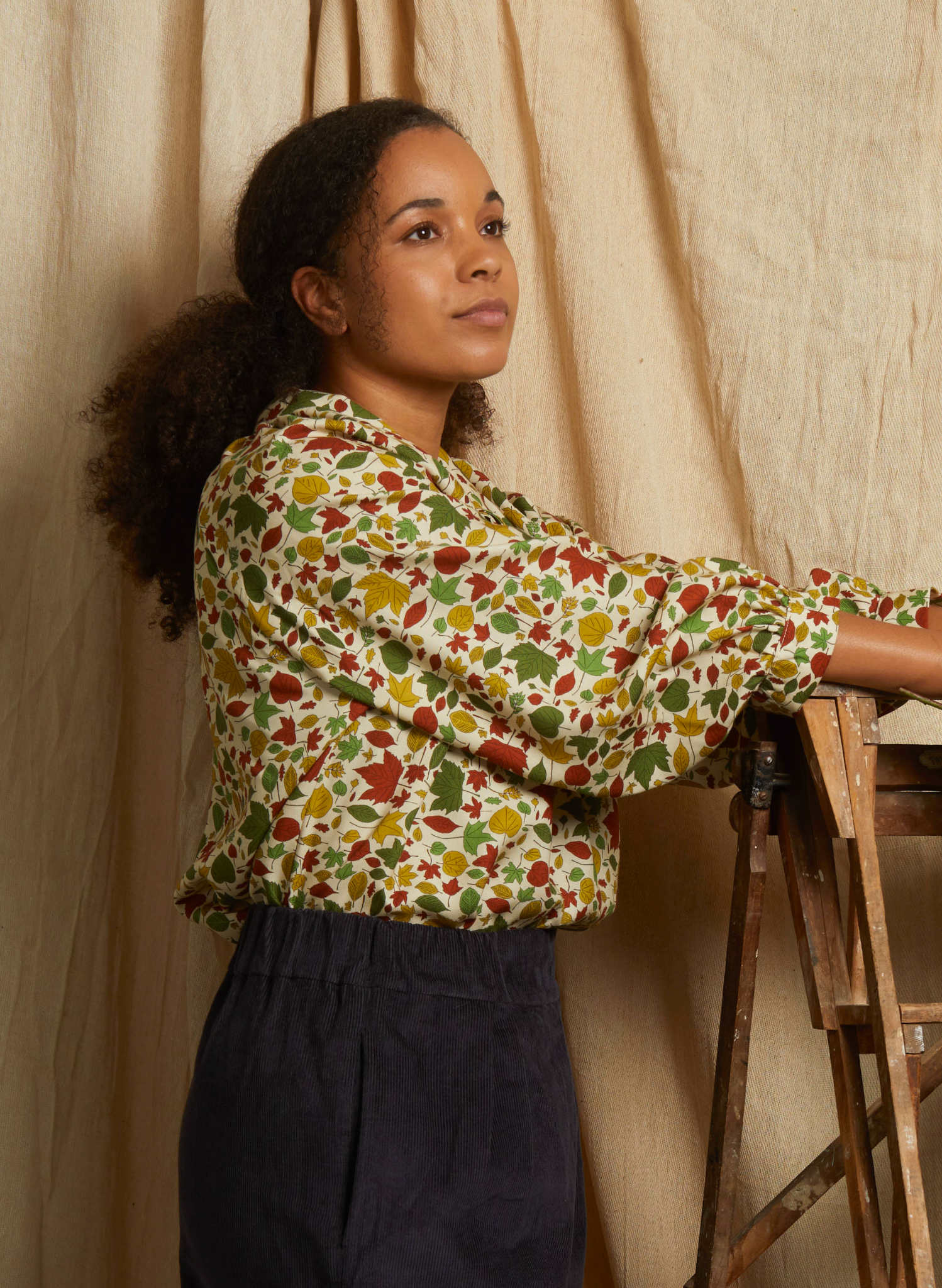 Joan - Ivory Autumn Leaves Blouse