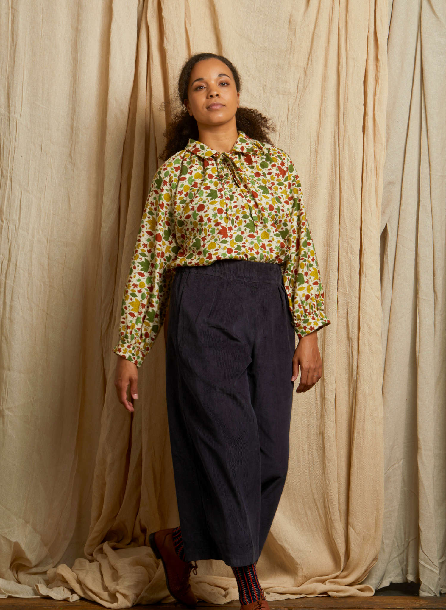 Joan - Ivory Autumn Leaves Blouse