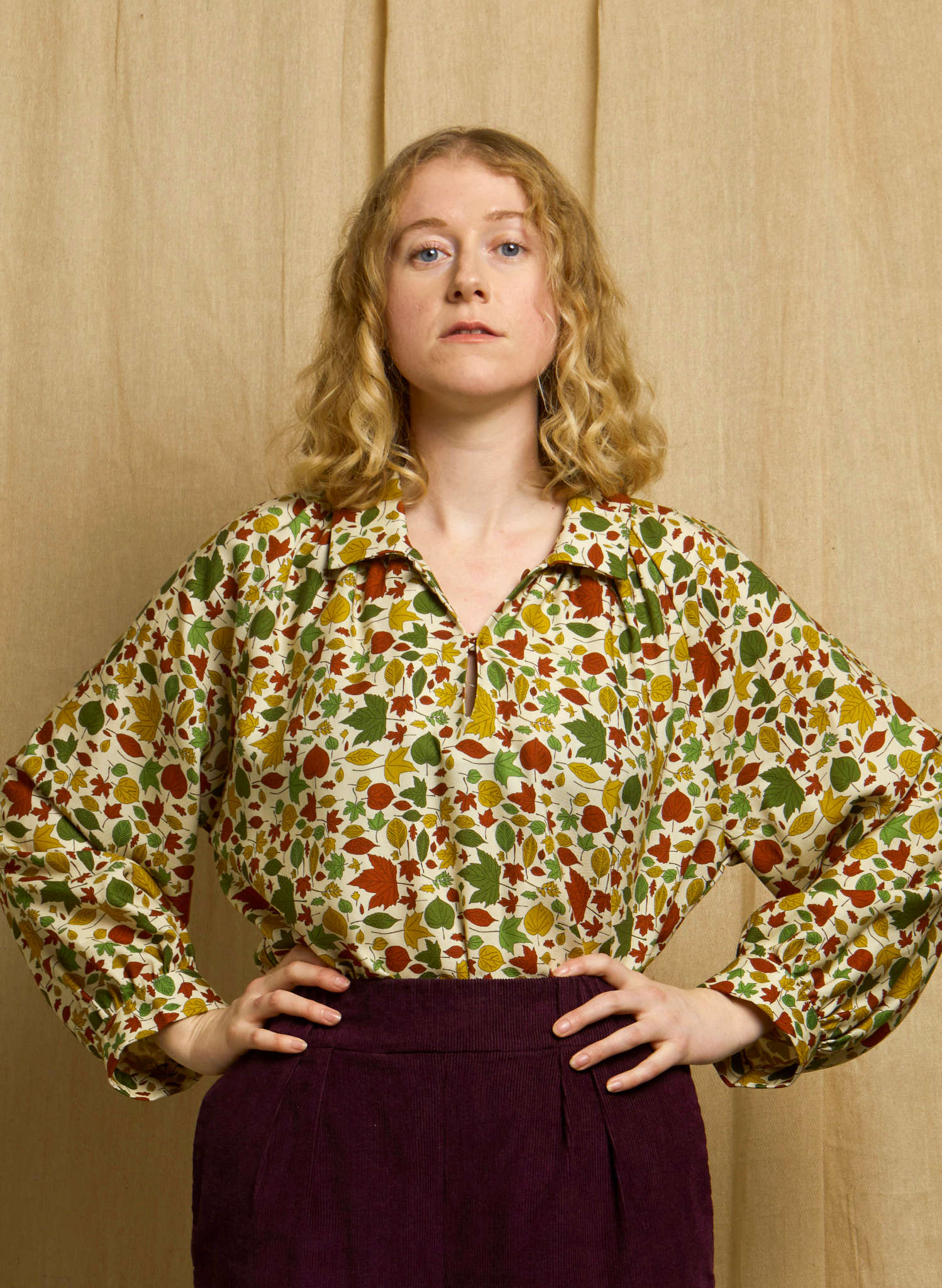 Edith - Plum Needlecord Trousers