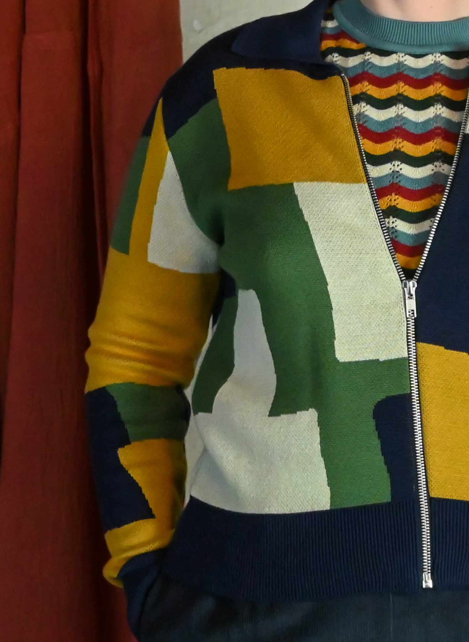 Kate - Mustard Boxes Zip-up