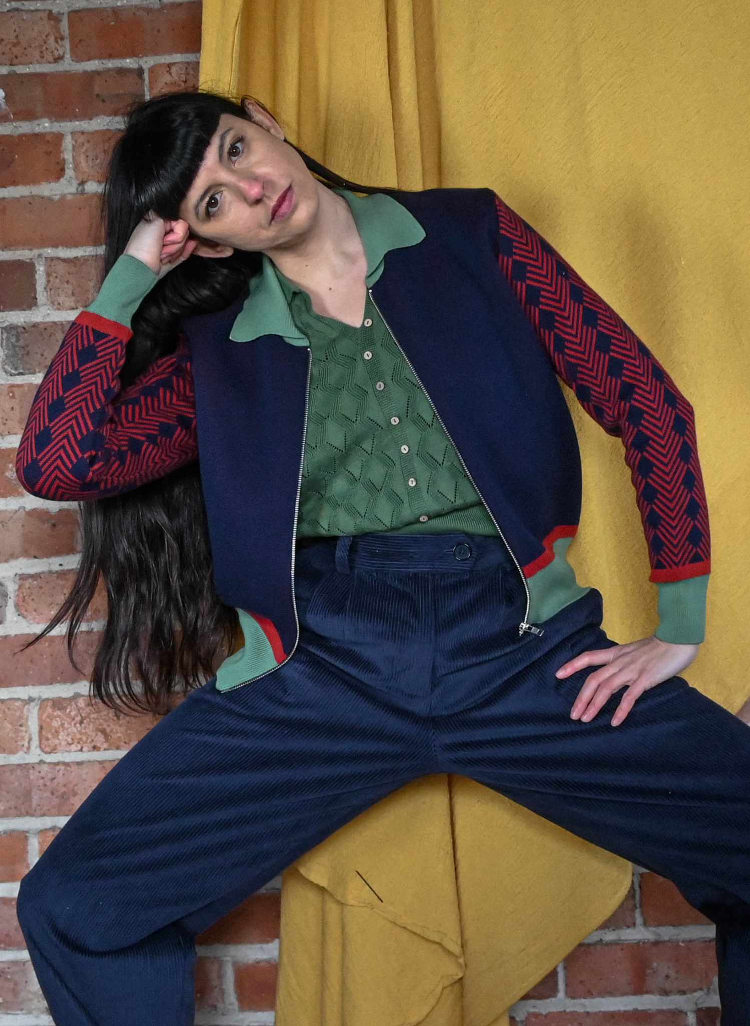 Kate - Navy Foxes Zip-Up