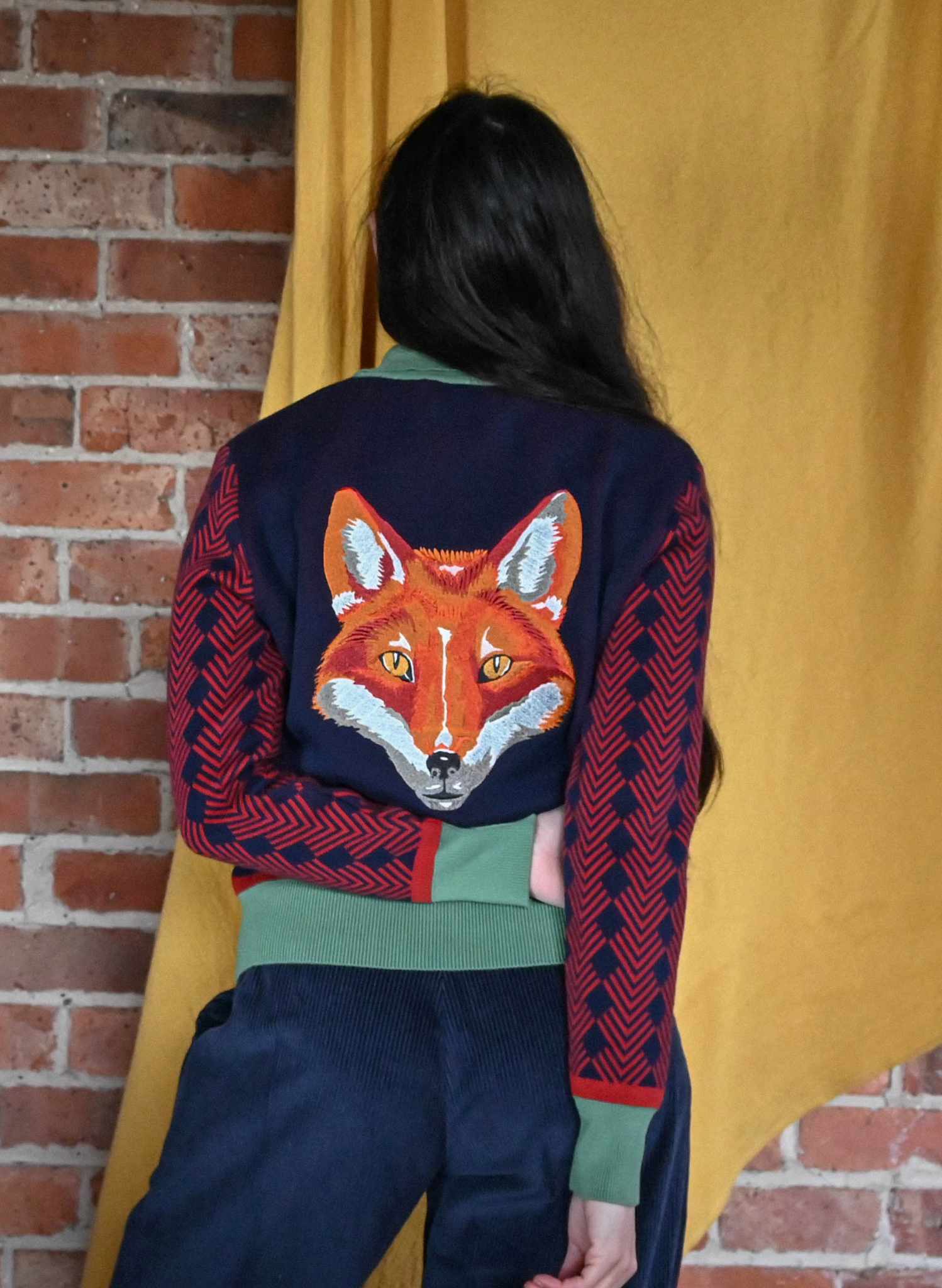 Kate - Navy Foxes Zip-Up