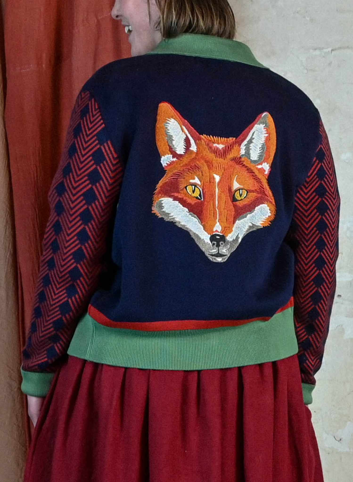 Kate - Navy Foxes Zip-Up