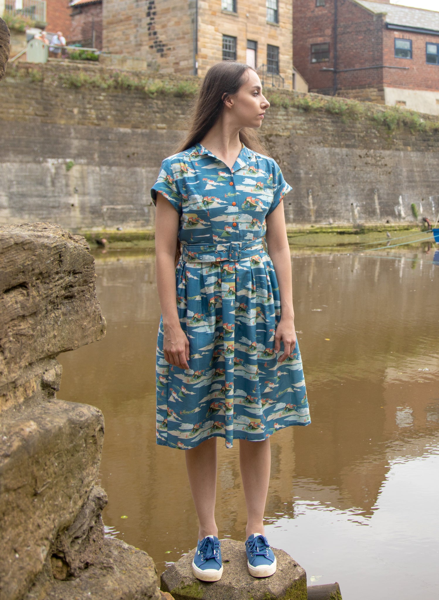 Louise Dress - Blue Robin Hood's Bay