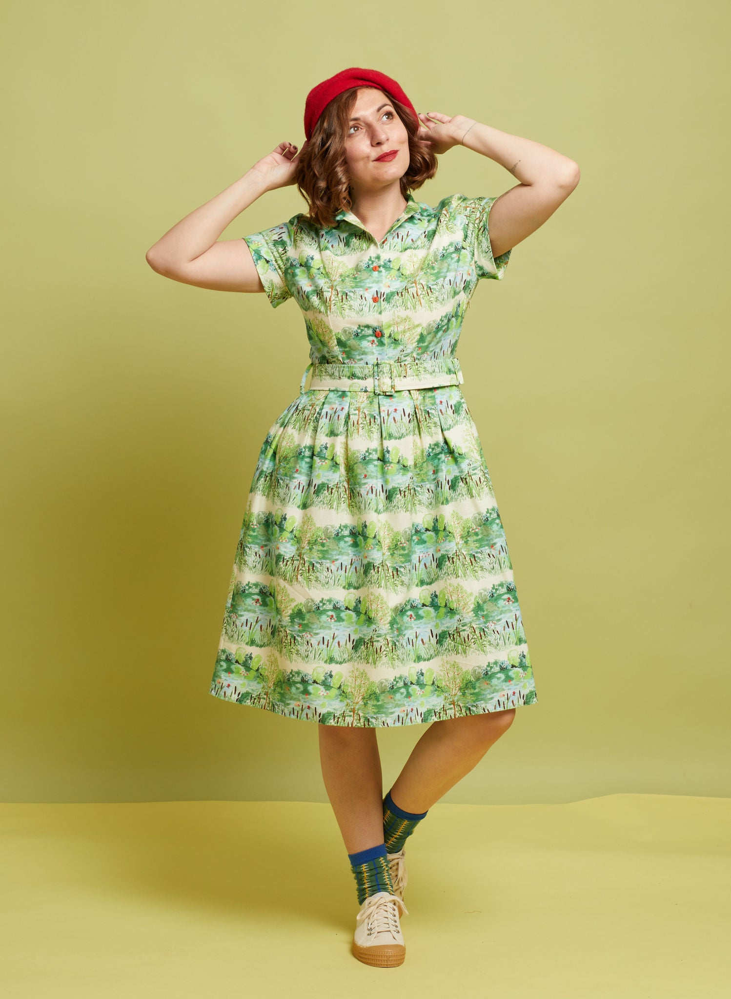 Green Wild Swimmers Dress | Cotton & Linen | Made in UK