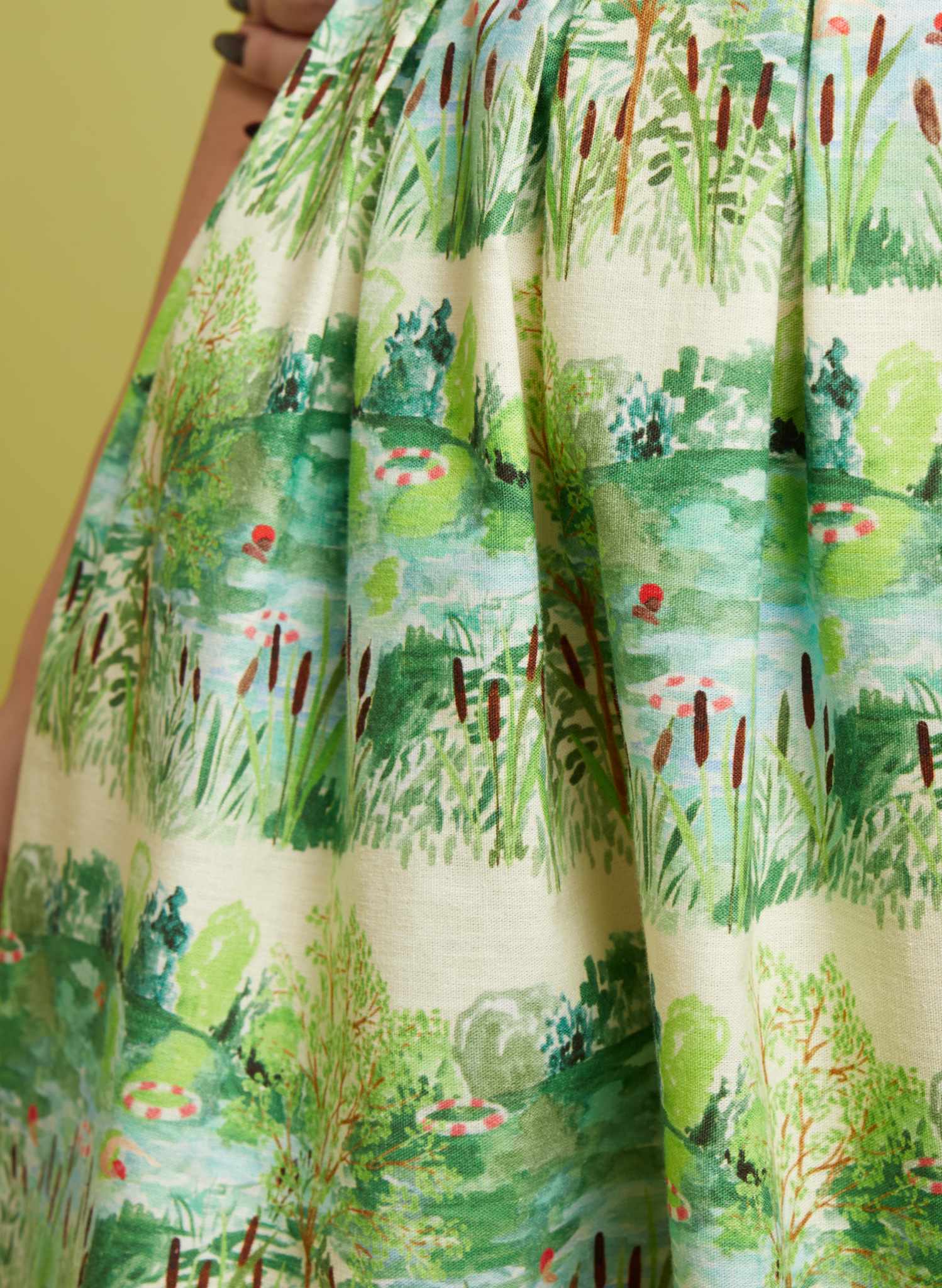 Archive Sale - Size S - Louise Dress - Green Wild Swimmers