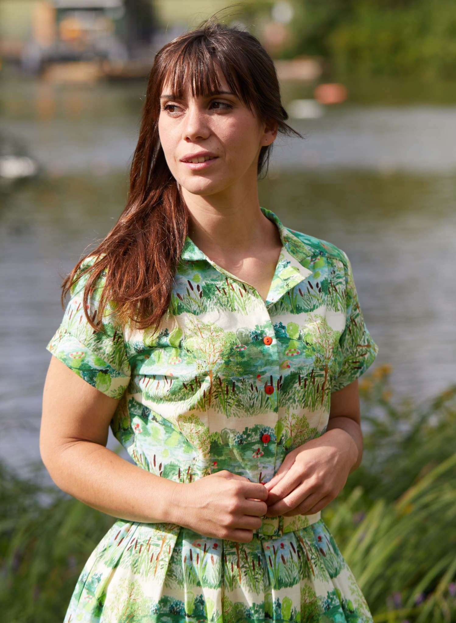 Green Wild Swimmers Dress | Cotton & Linen | Made in UK