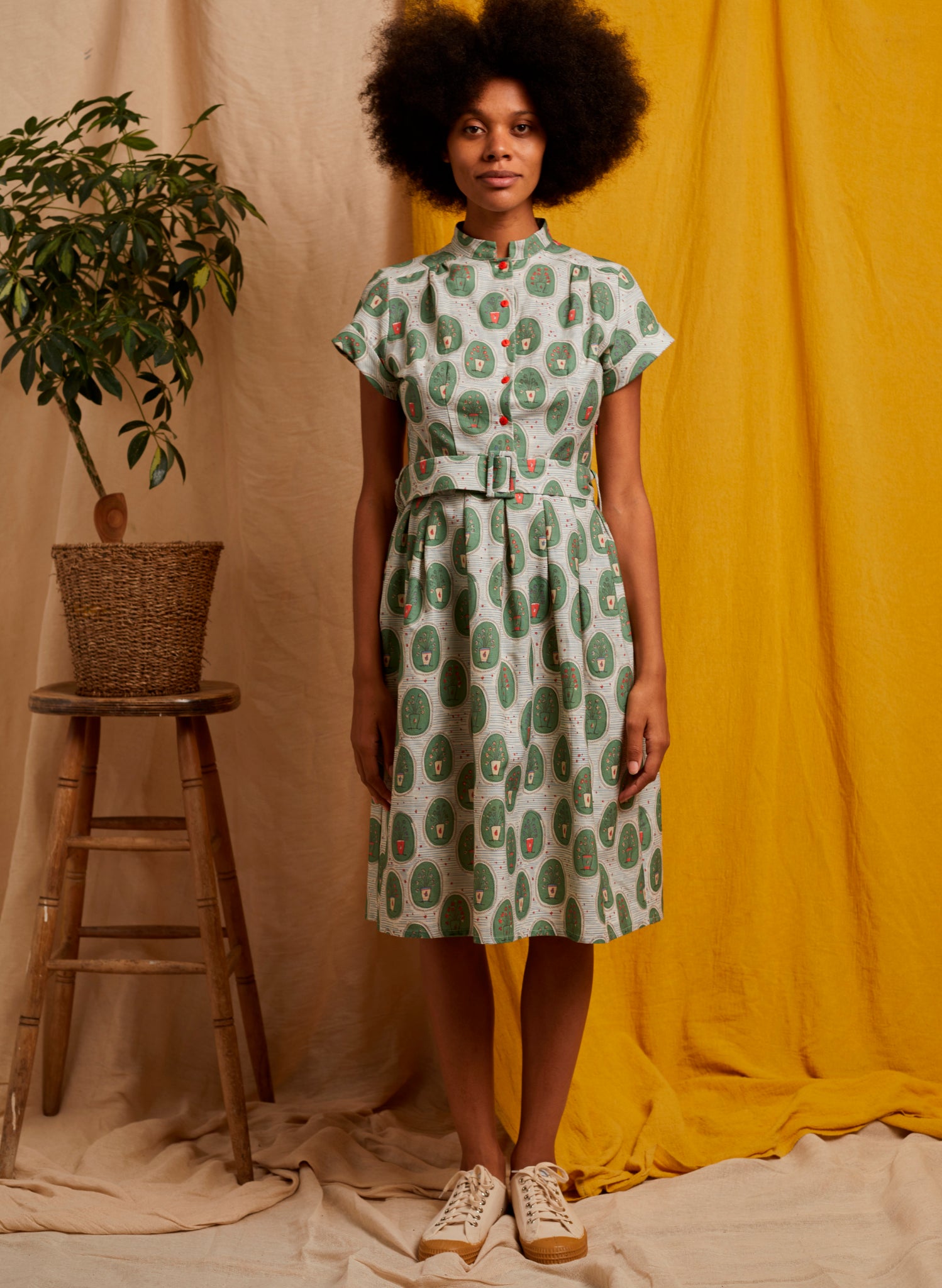 Louise Dress - Green Pot Plants