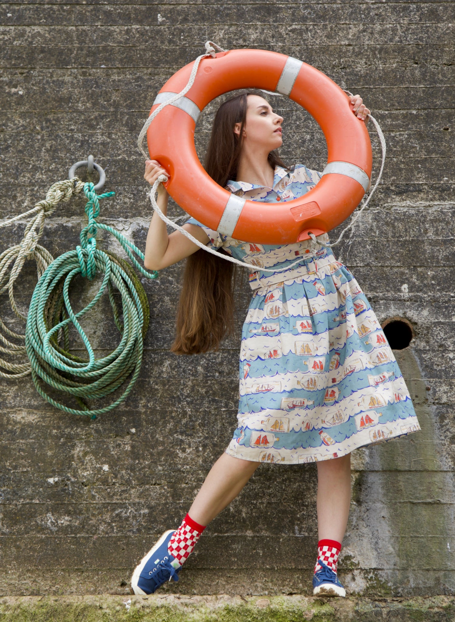 Louise Dress - Blue Ships Ahoy