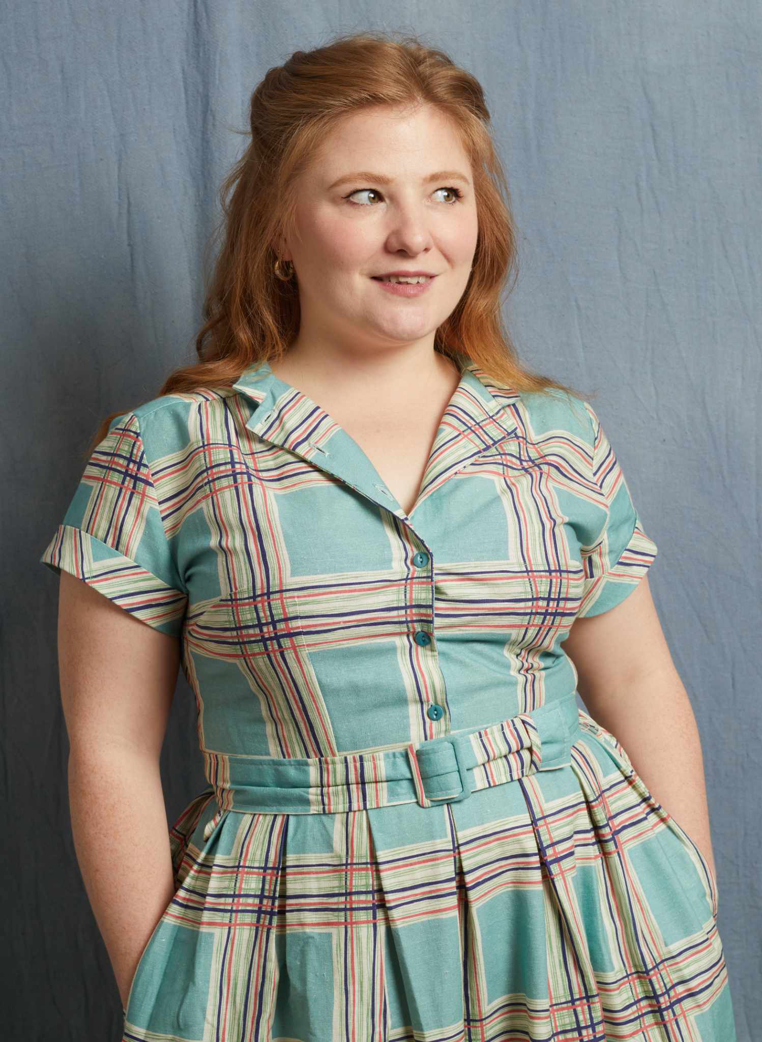 Louise Dress - Teal Checks