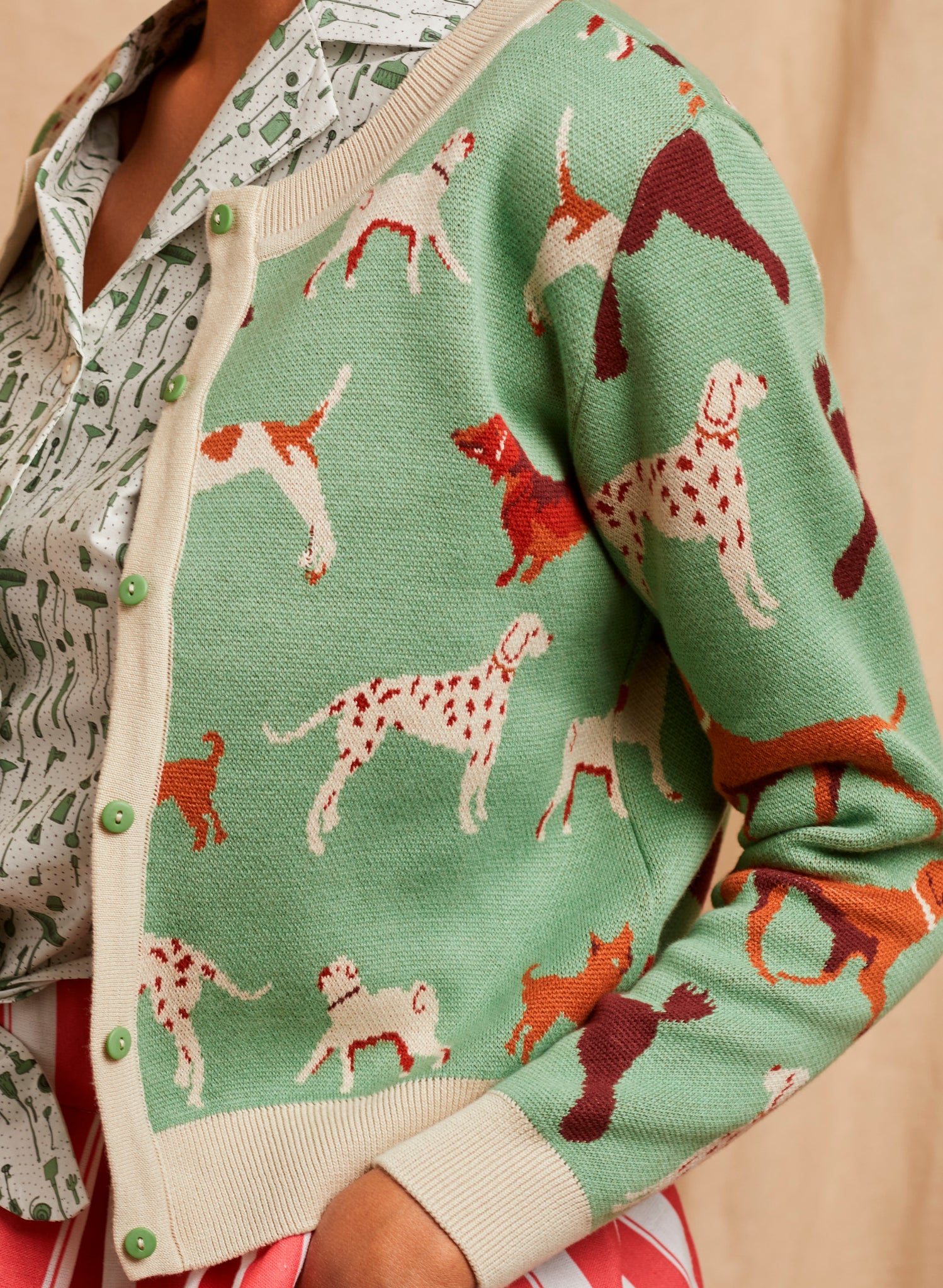 Vera - Green Woof Cardigan