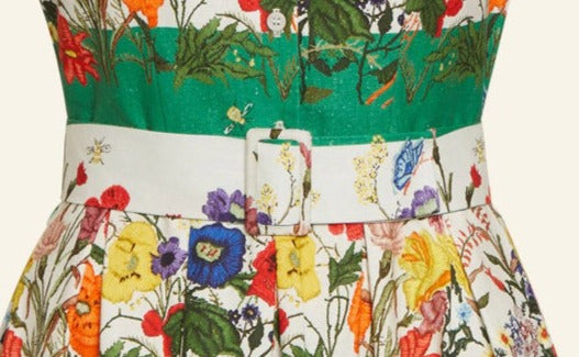 Archive Sale - Buckle Belt - Green Summer Meadow Stripe
