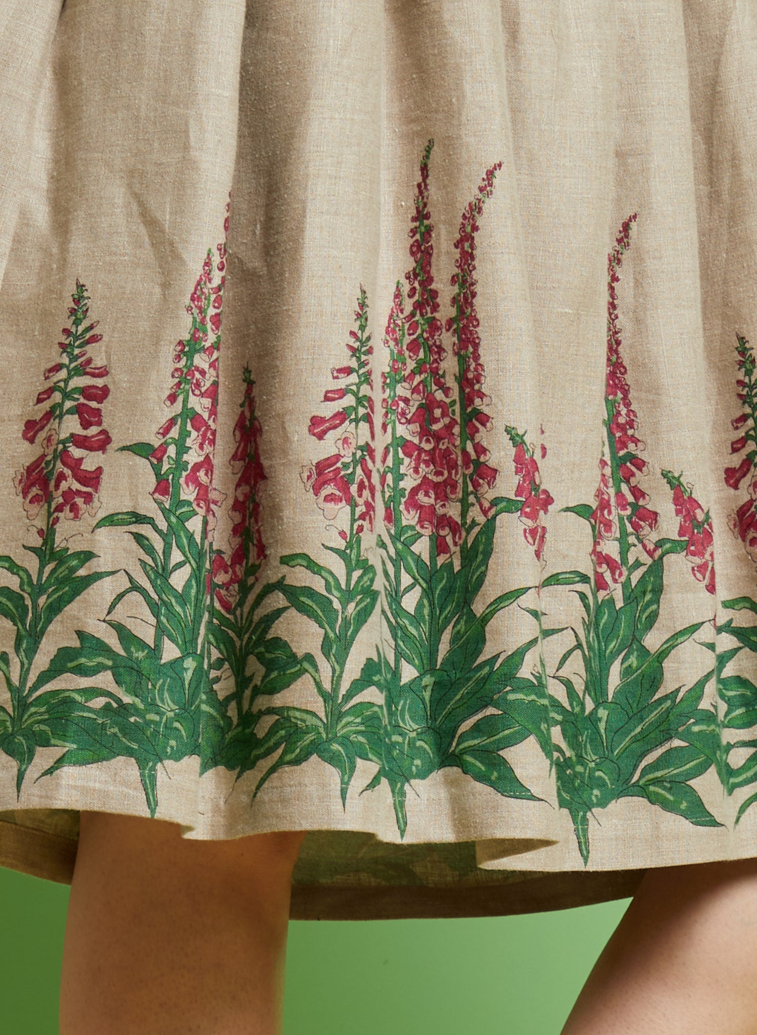 Archive Sale - Size M - Mabel Dress - Foxgloves Natural Linen