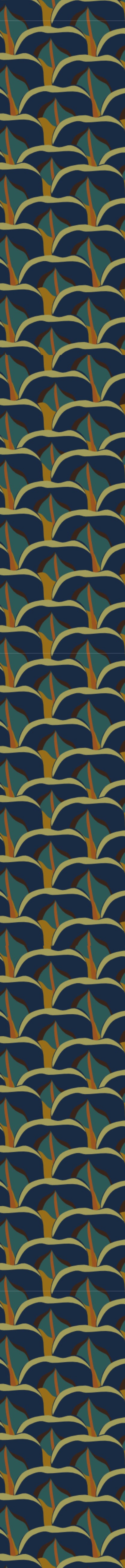 Remnant - 34x154cm - Navy Marbled Feathers - Tencel