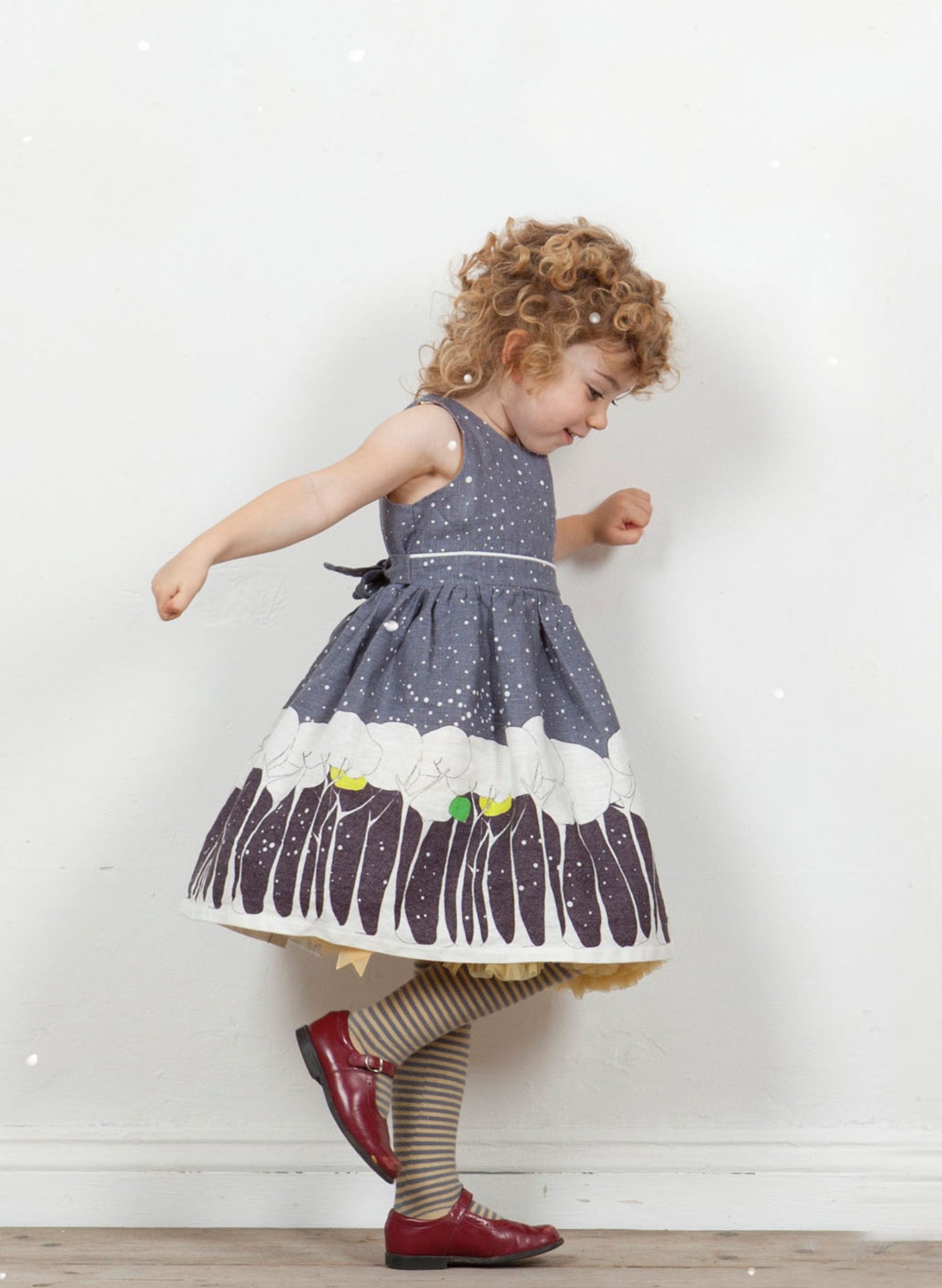 Martha Baby / Toddler Dress - Grey Snowstorm