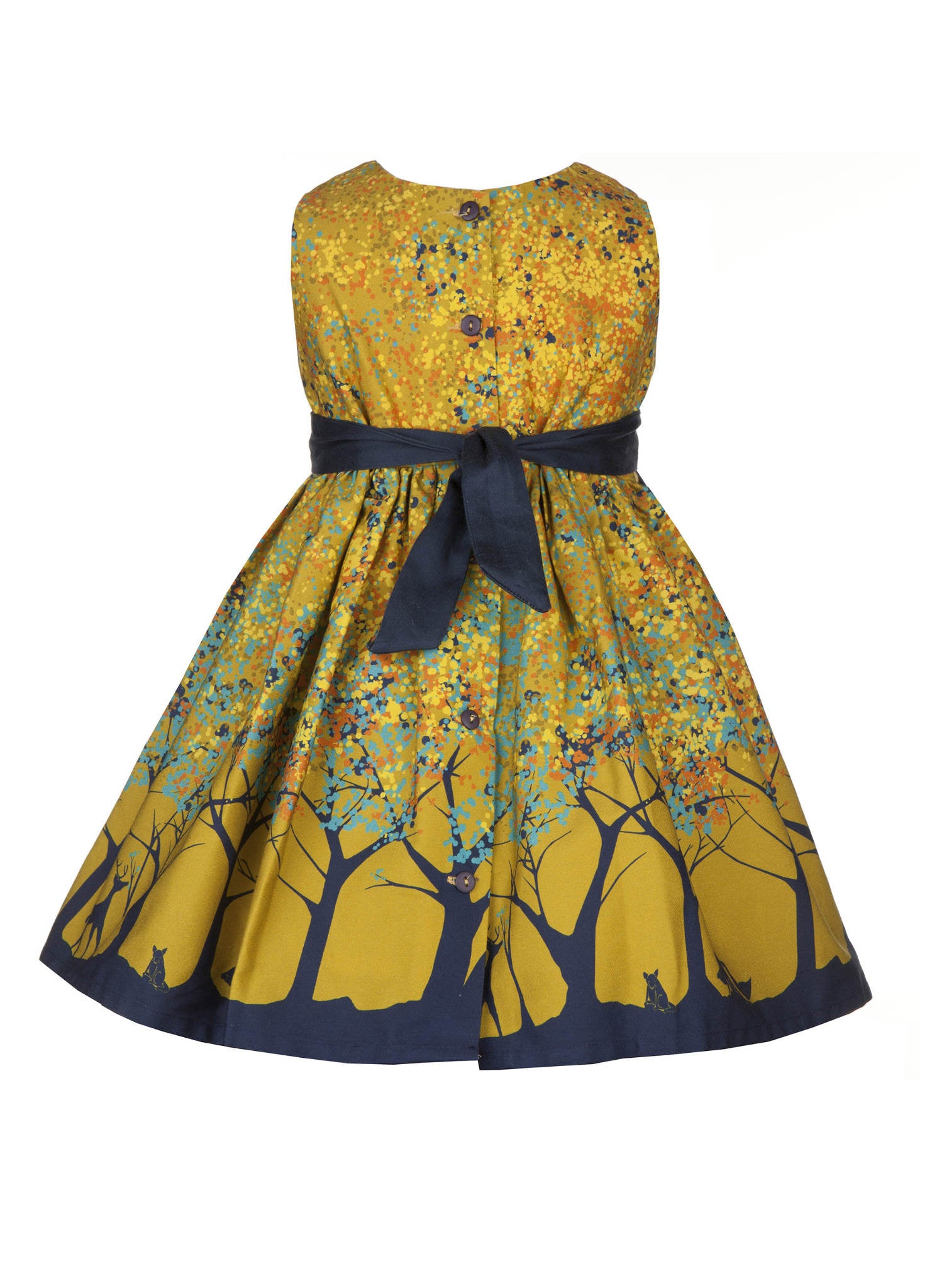 Martha Baby / Toddler Dress - Mustard Forest